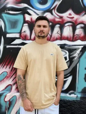 CAMISETA HOCKS MALHA BÁSICA BEGE