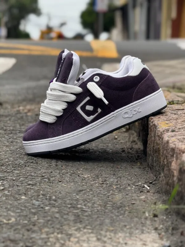 TÊNIS QIX COMBAT SUEDE ROXO BRANCO - Imagem 2