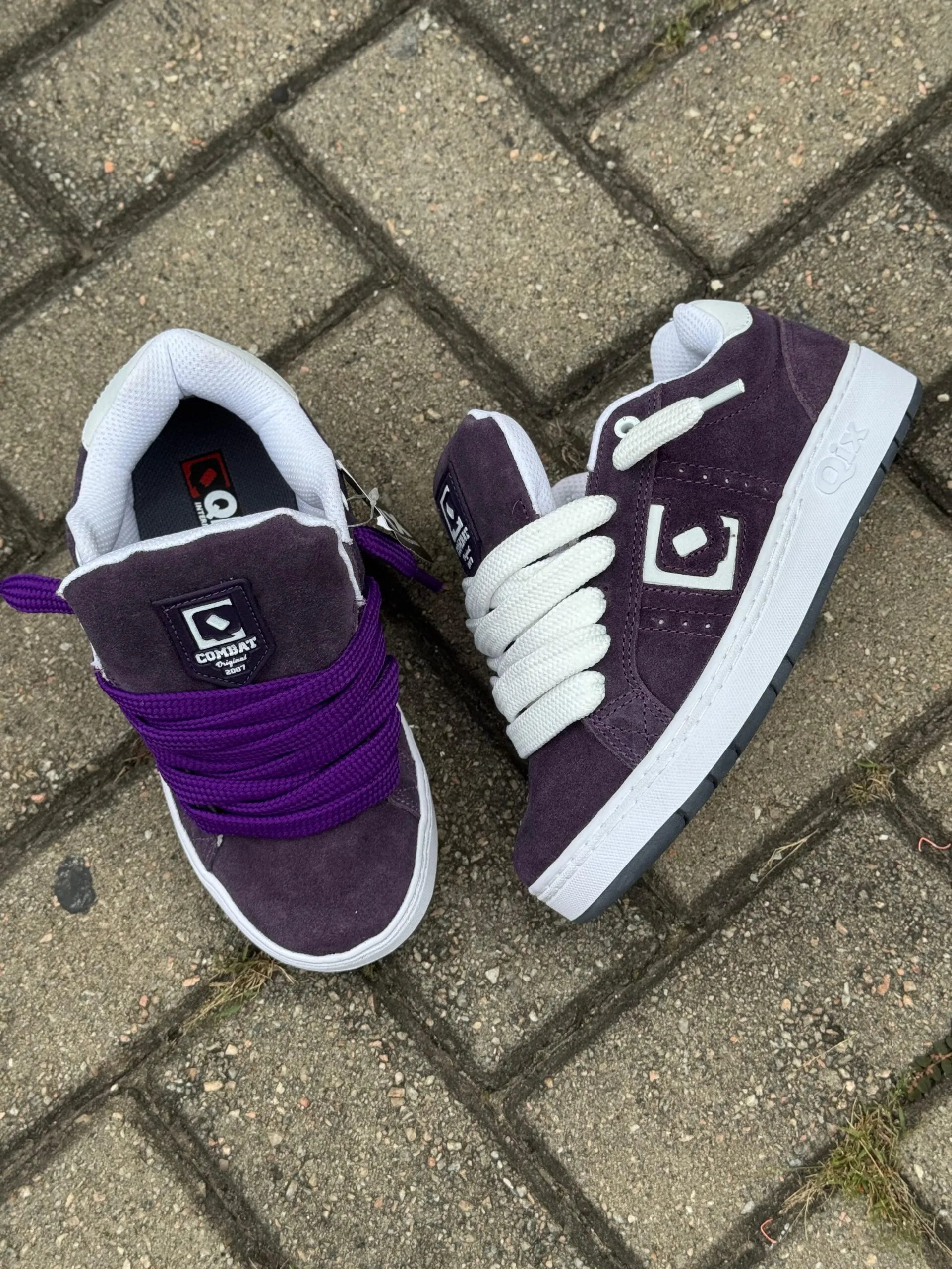 TÊNIS QIX COMBAT SUEDE ROXO BRANCO - Imagem 9