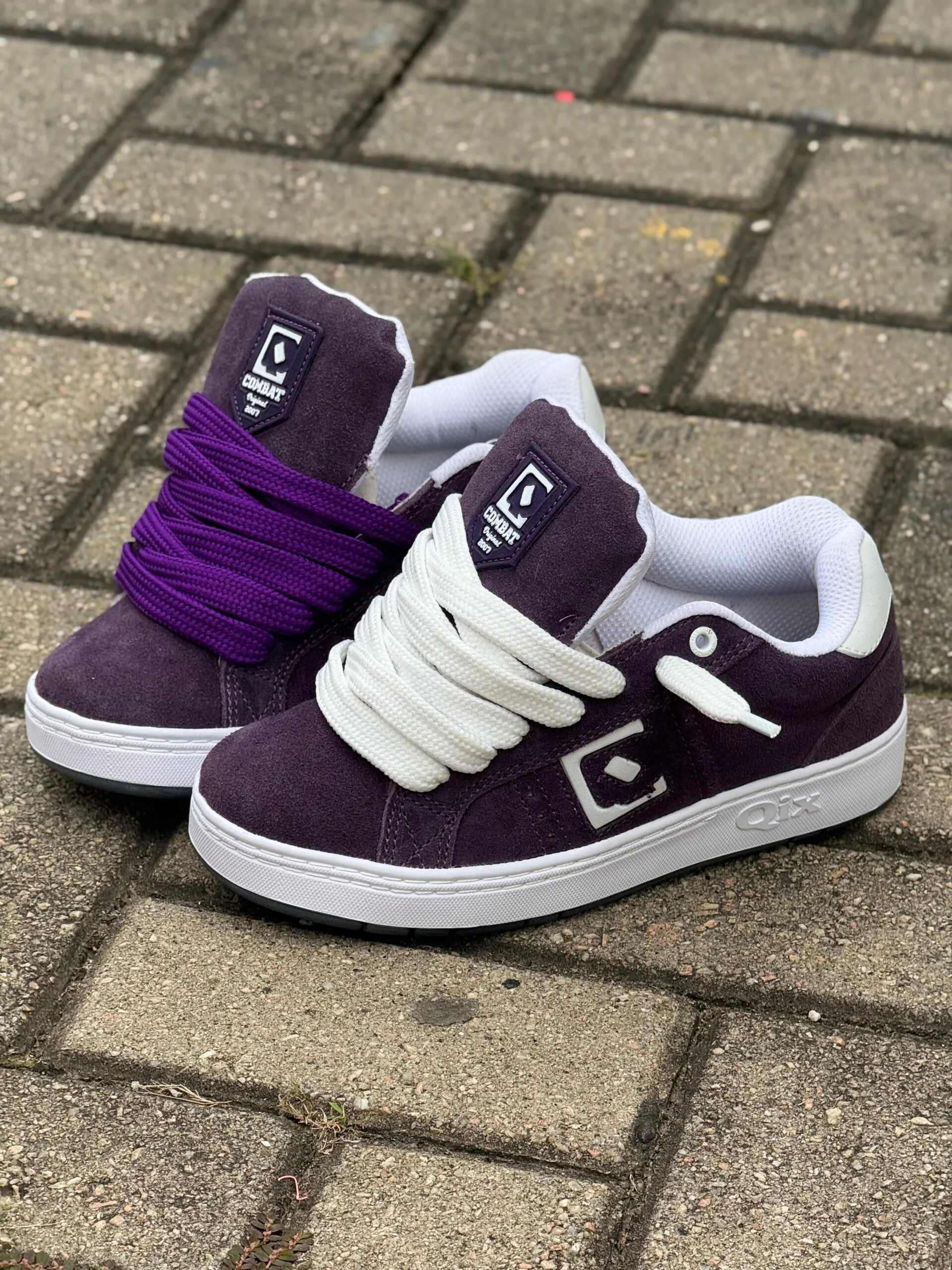 TÊNIS QIX COMBAT SUEDE ROXO BRANCO - Imagem 3