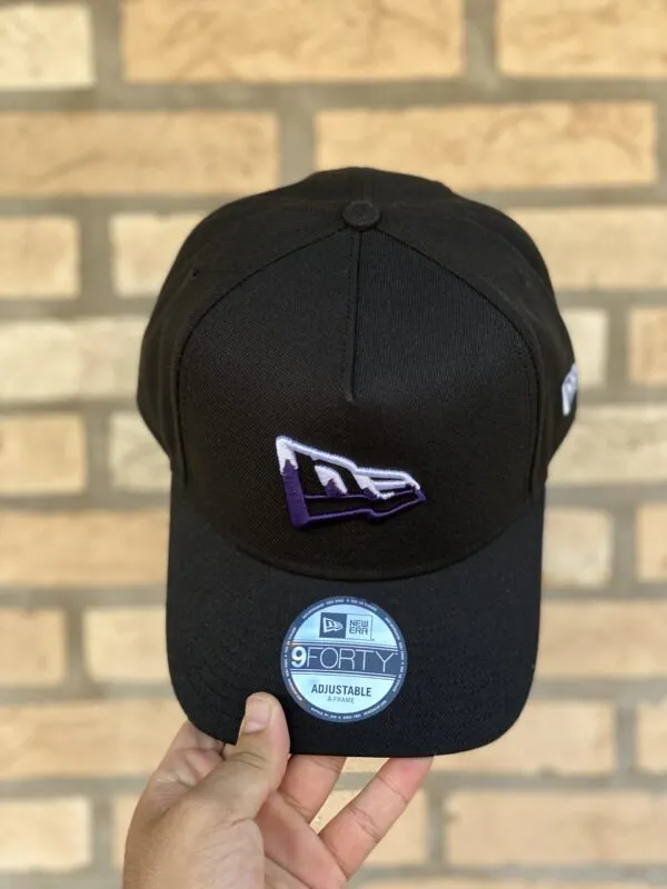 BONÉ NEW ERA ABA CURVA BRANDED LOGO PRETO - Imagem 2