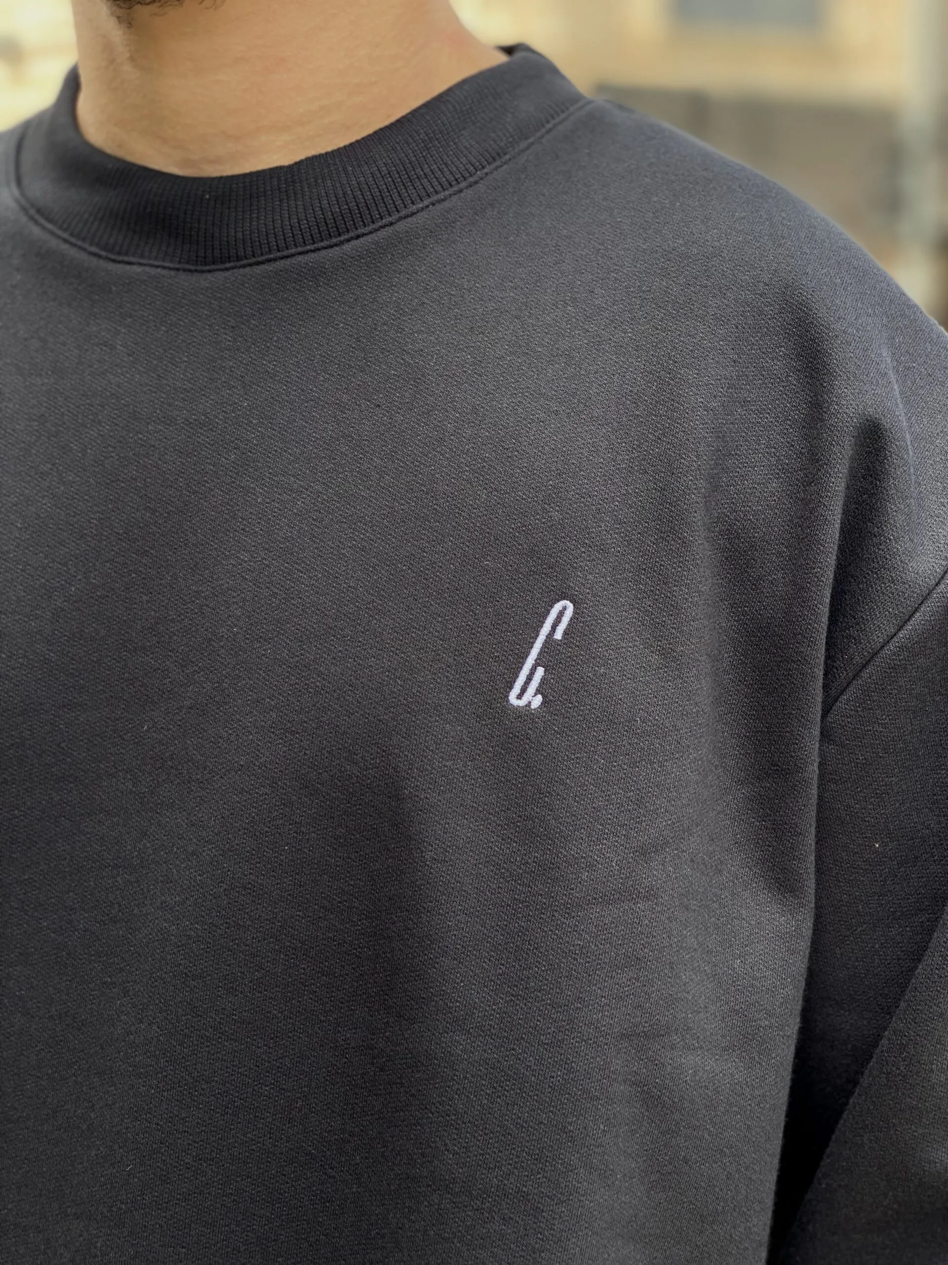 MOLETOM GOLA CARECA  PLANO C. BORDADO "C" PRETO - Imagem 3