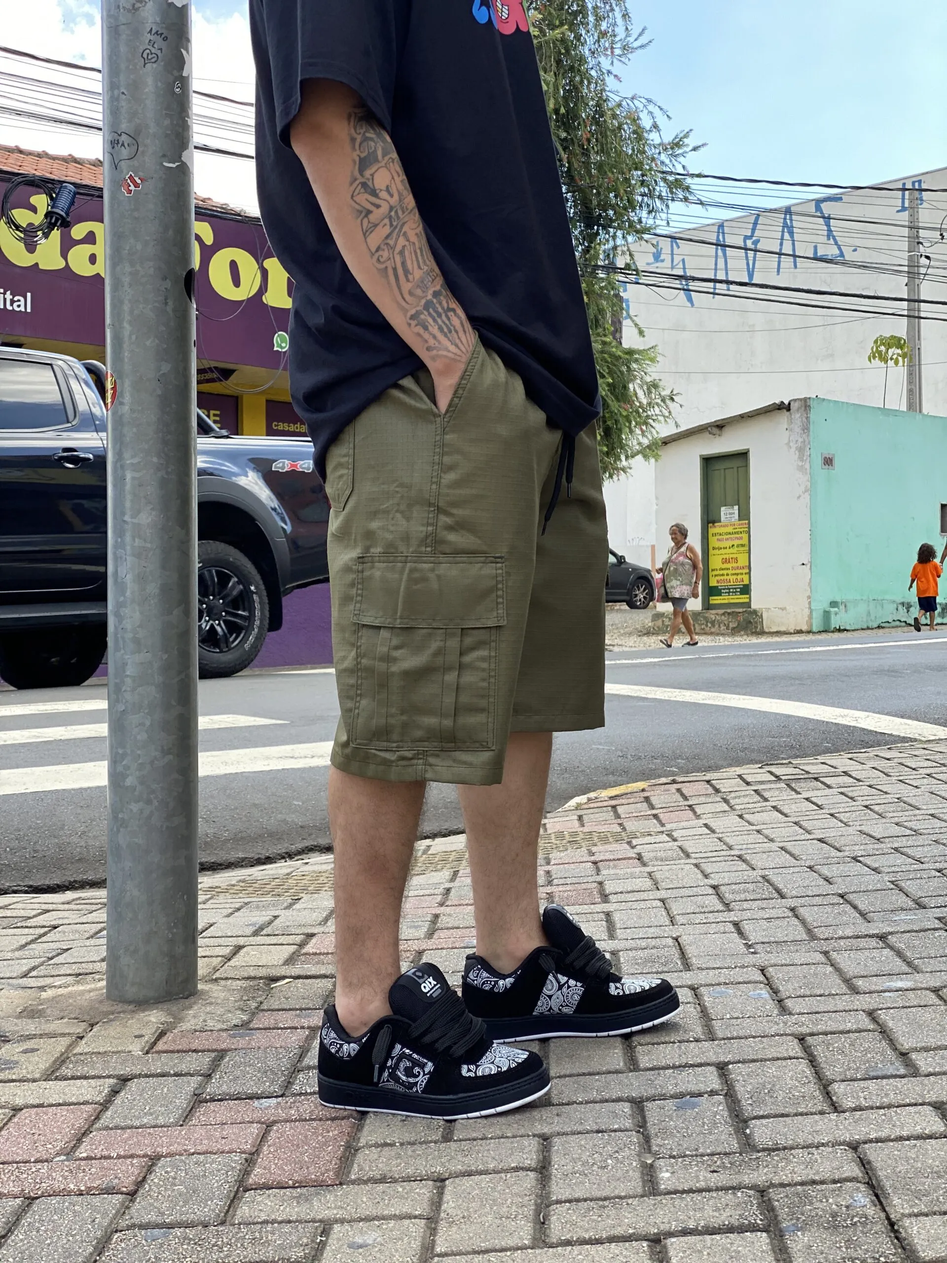 BERMUDA CARGO LOKO RIPSTOP VERDE MILITAR - Imagem 5