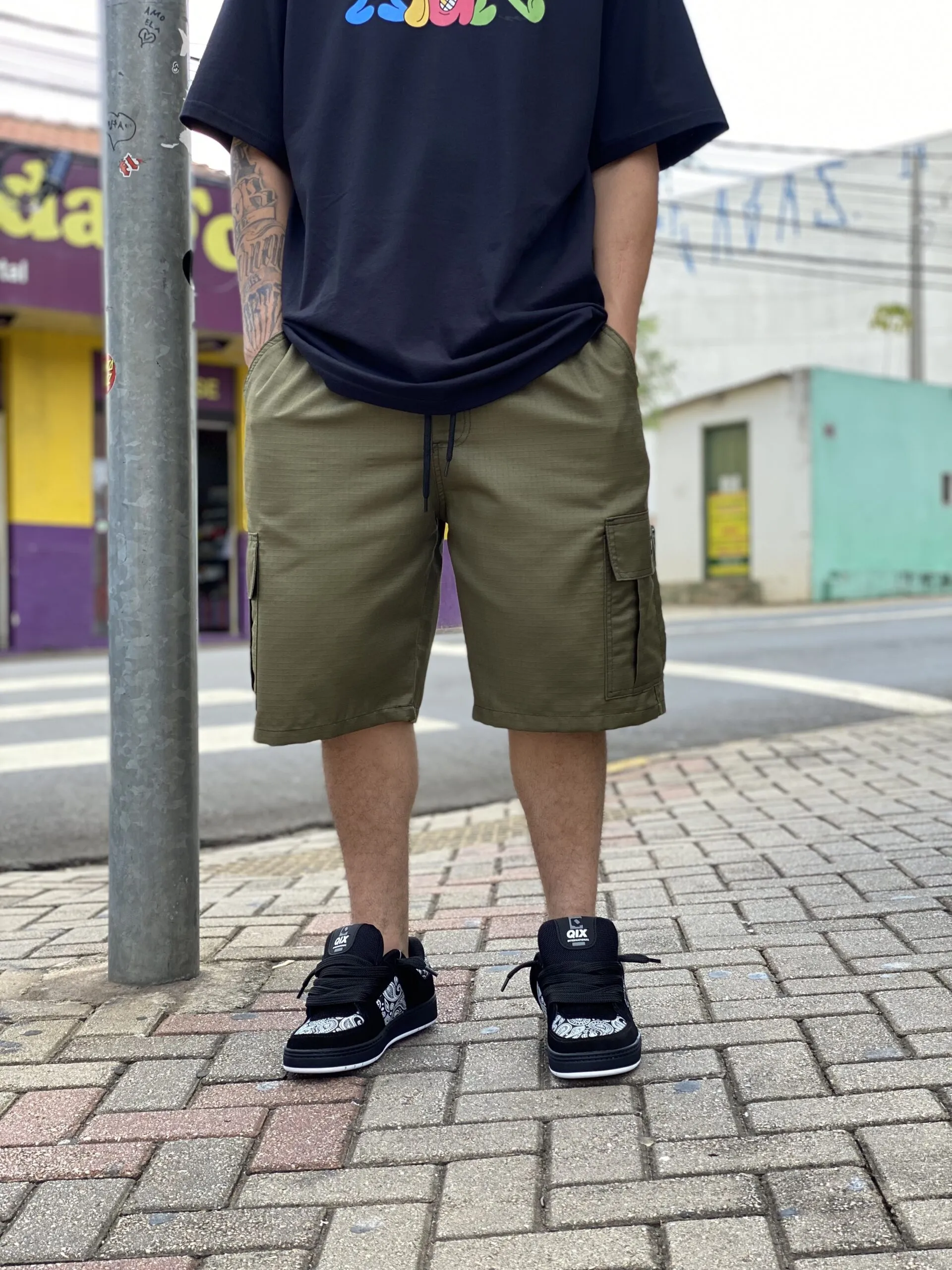 BERMUDA CARGO LOKO RIPSTOP VERDE MILITAR - Imagem 2