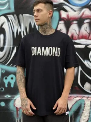 CAMISETA DIAMOND BOLD DIAMANTE PRETO