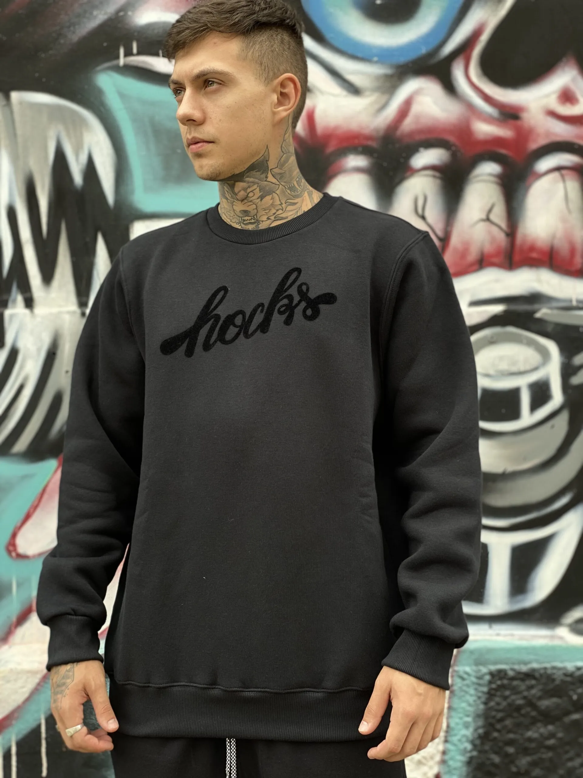 MOLETOM CARECA HOCKS SCRIPT PRETO