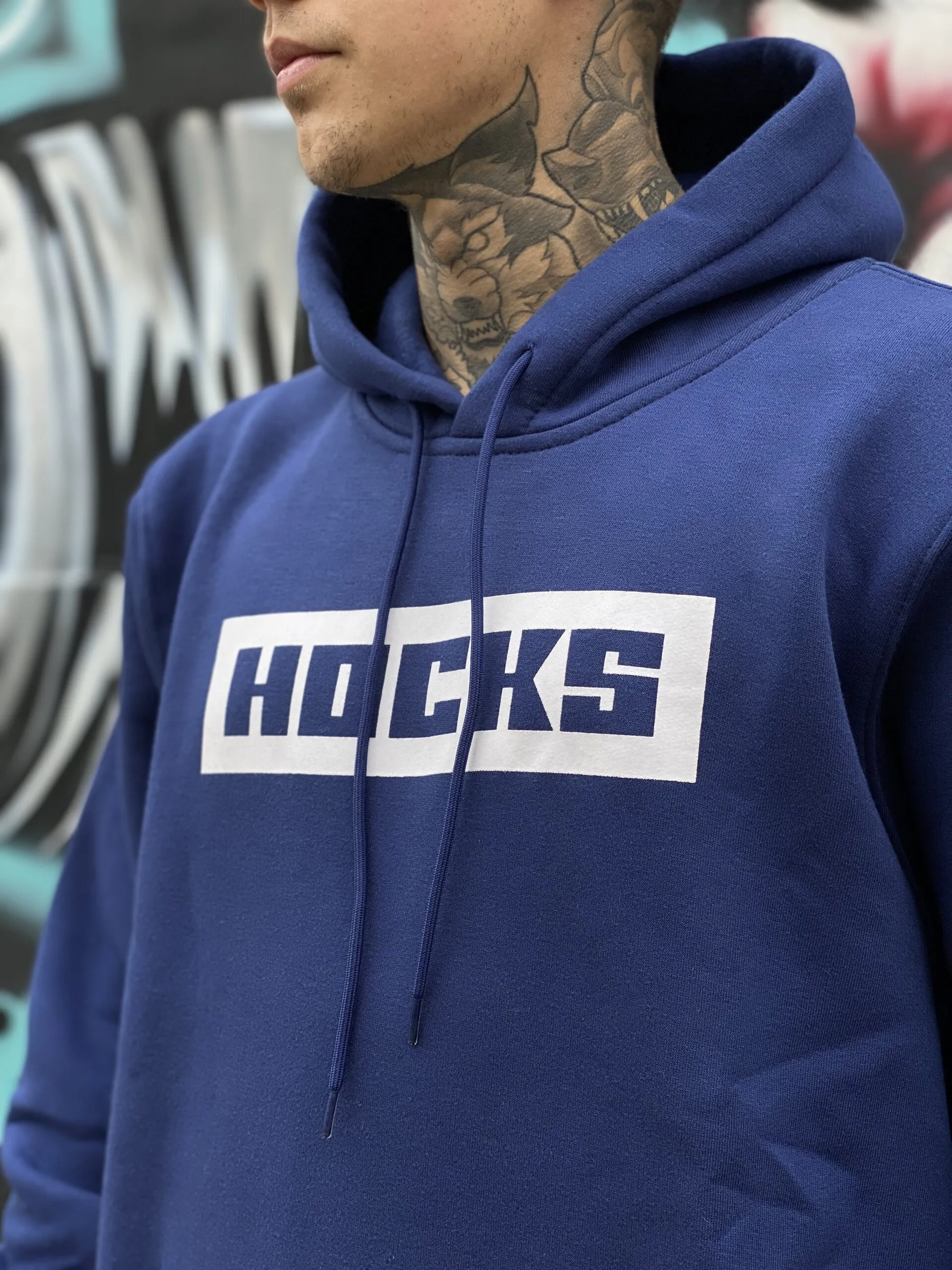 MOLETOM CANGURU HOCKS LOGO LETTER MARINHO - Imagem 2