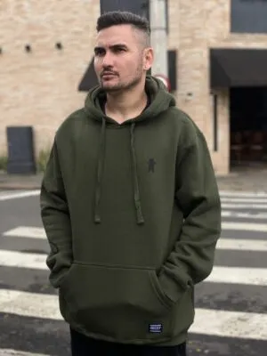 MOLETOM CANGURU GRIZZLY MINI OG BEAR VERDE MILITAR