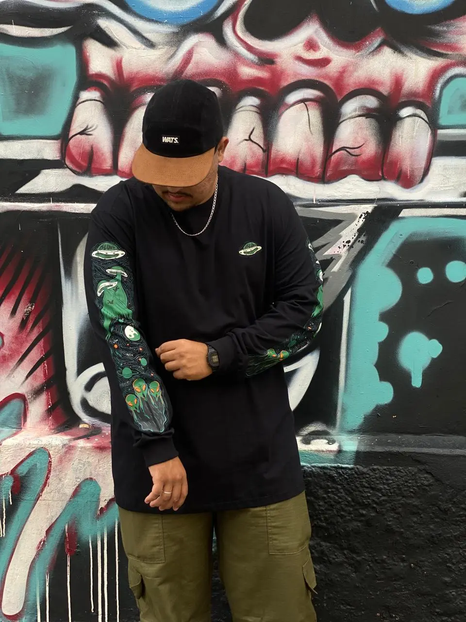 CAMISETA ML PLUS SIZE BLUNT MARTIAN PRETO