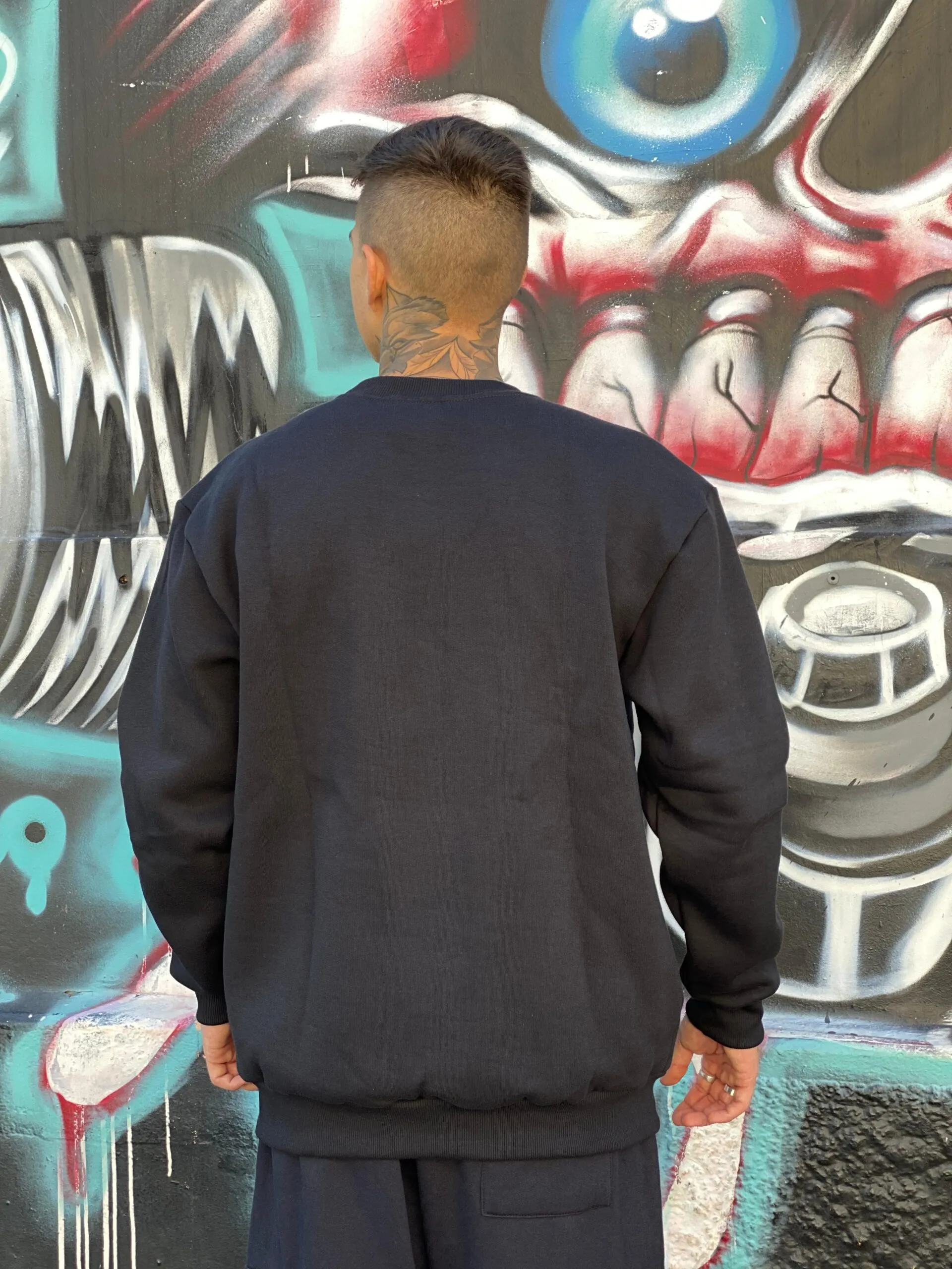 MOLETOM CARECA PLANO C. BORDADO XADREZ PRETO - Imagem 3