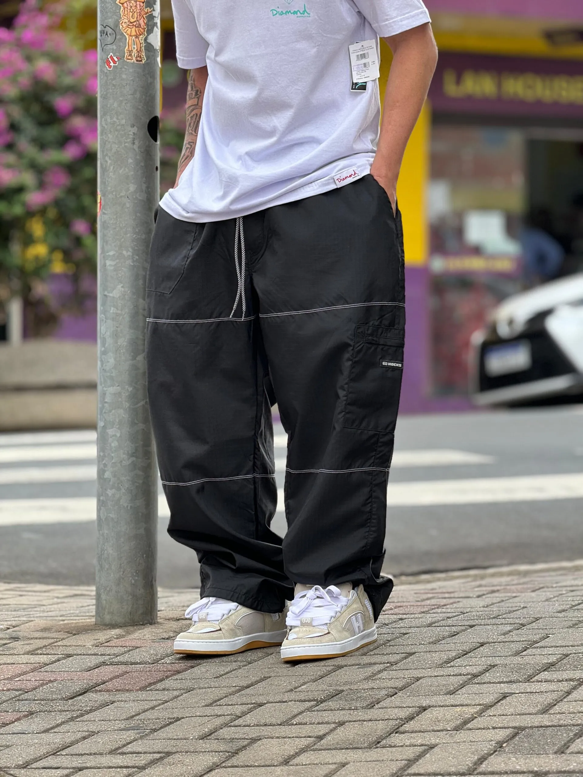 CALÇA SARJA JOGGER HOCKS PRETO