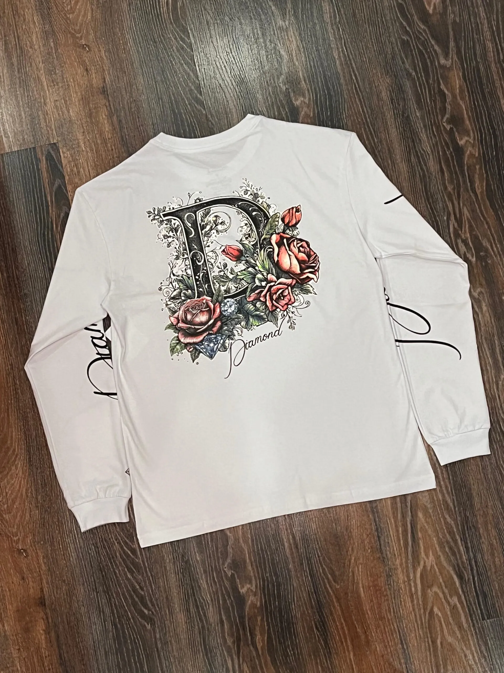 CAMISETA MANGA LONGA DIAMOND ROSES WHITE