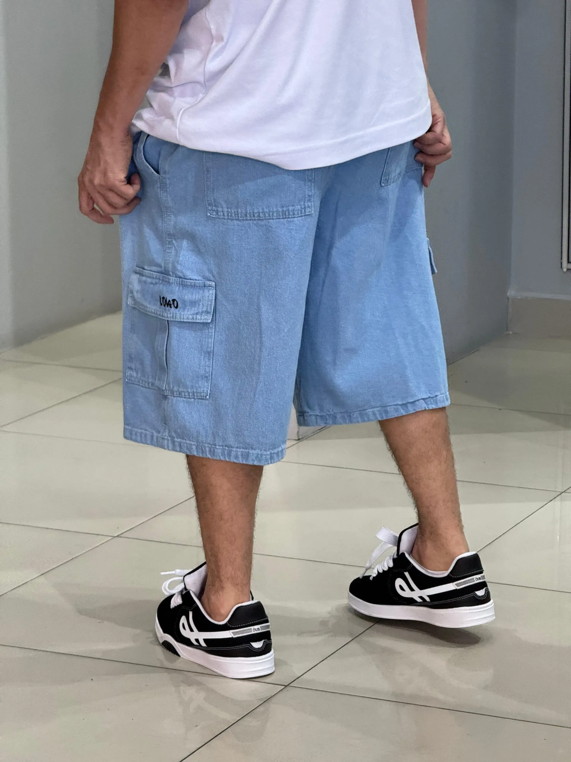 Bermuda Cargo Loko Jeans Claro - Imagem 4