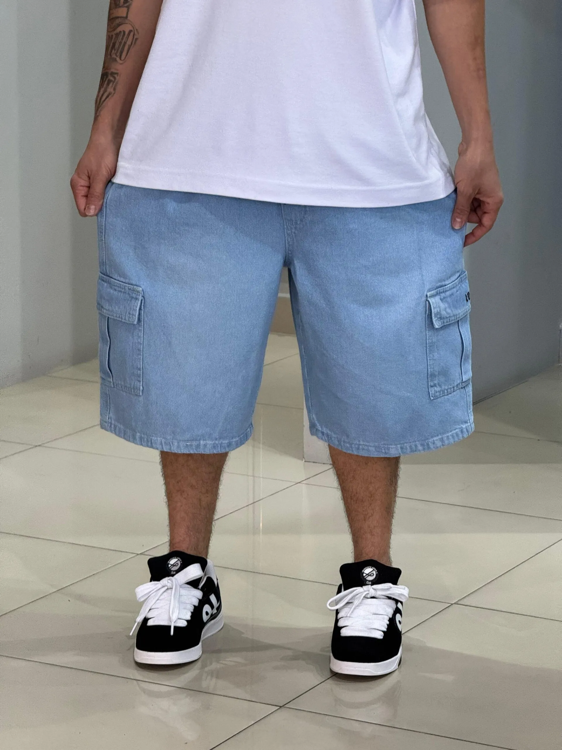 Bermuda Cargo Loko Jeans Claro - Imagem 6