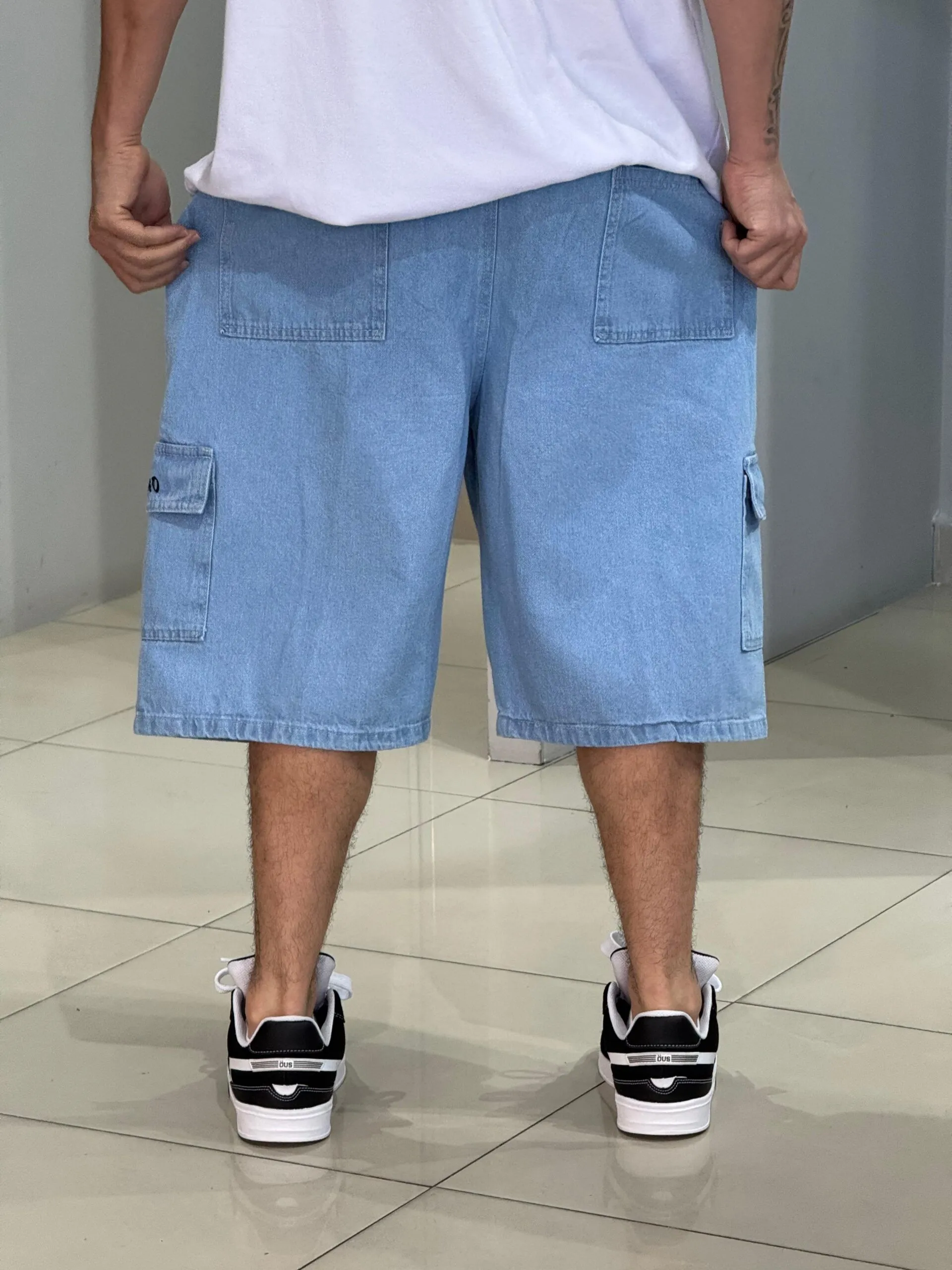 Bermuda Cargo Loko Jeans Claro - Imagem 7