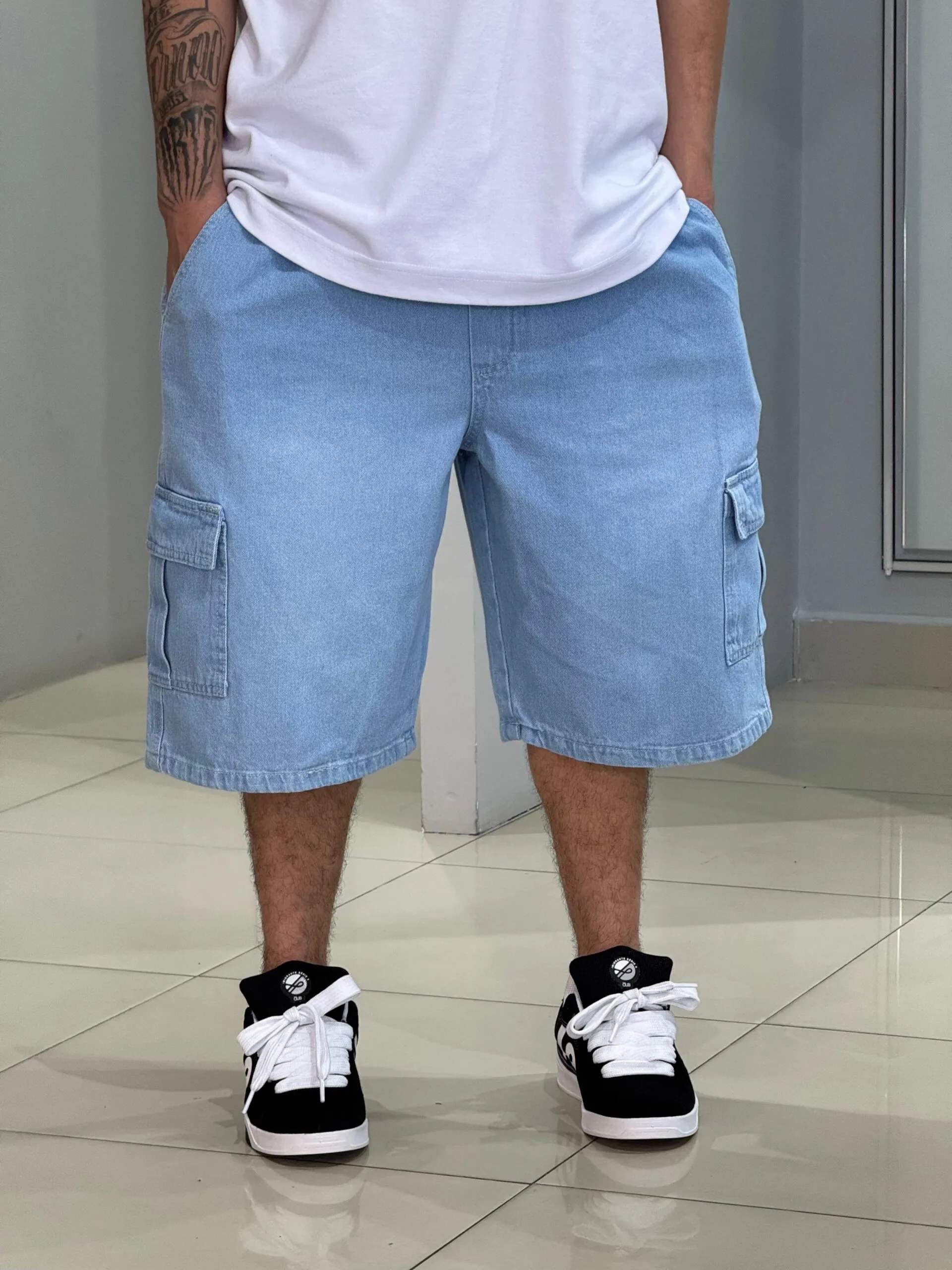 Bermuda Cargo Loko Jeans Claro - Imagem 3