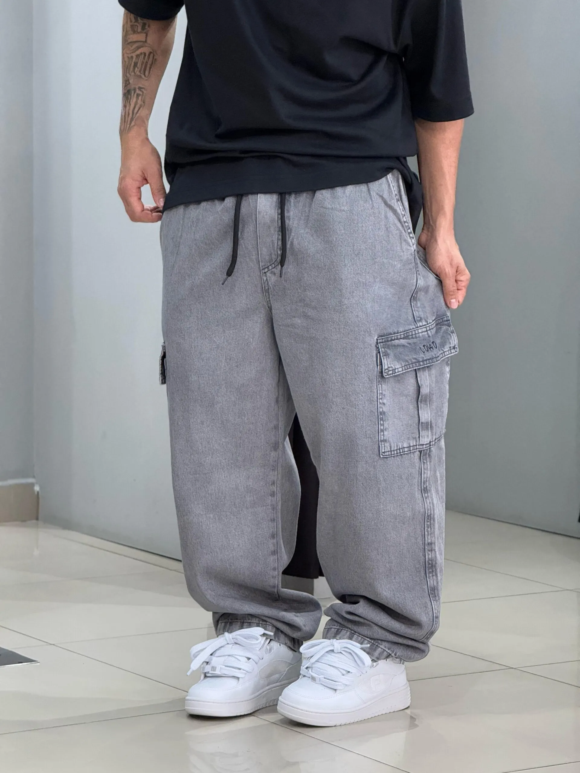 Calça Cargo Loko Jeans Estonado - Imagem 4
