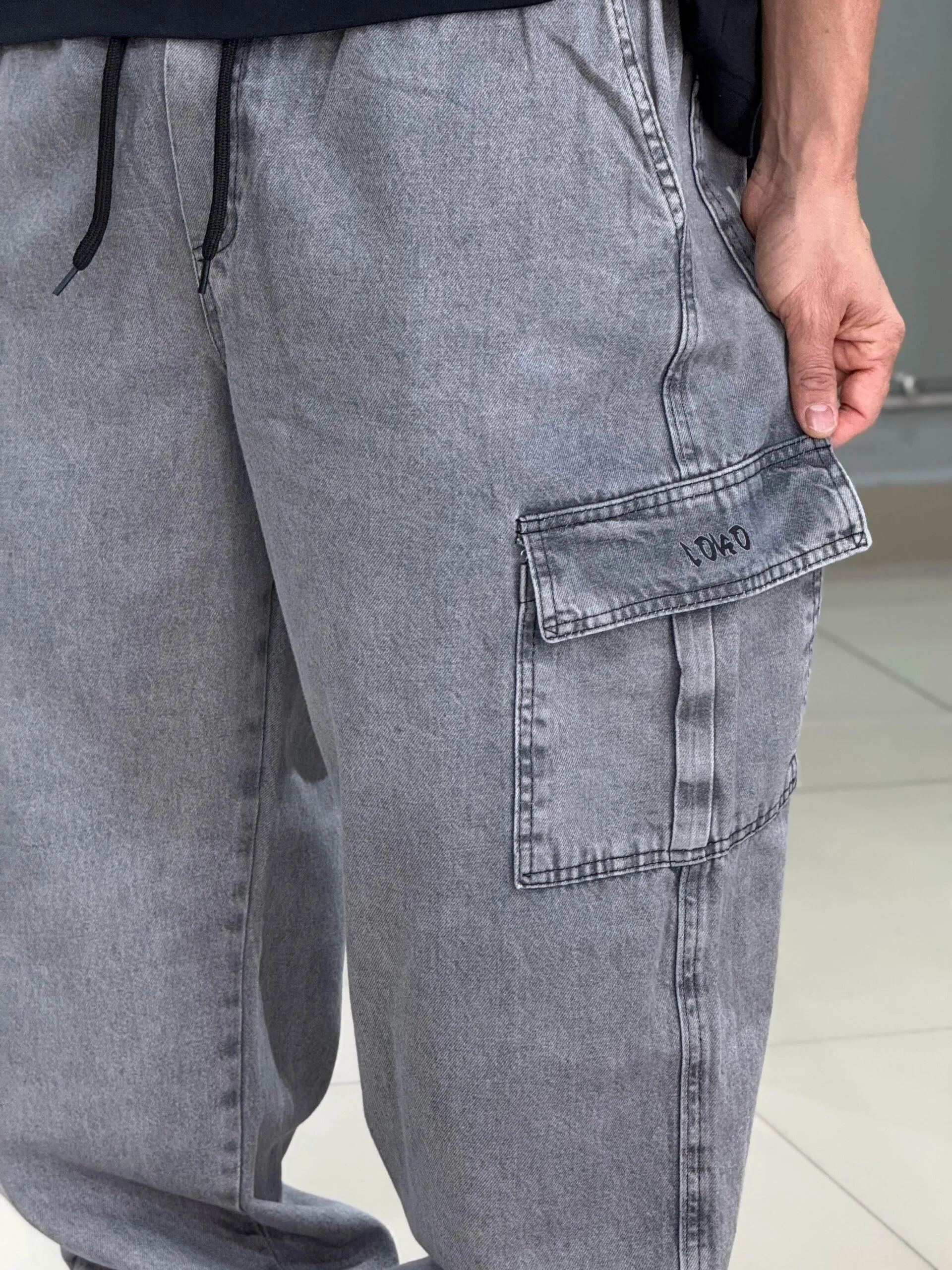Calça Cargo Loko Jeans Estonado - Imagem 7
