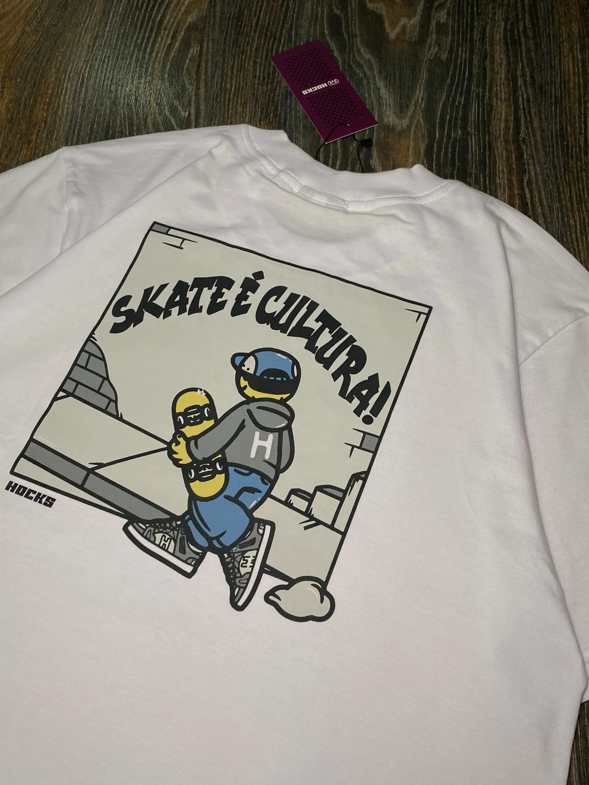 Camiseta Hocks Skate É Cultura Branca - Imagem 2