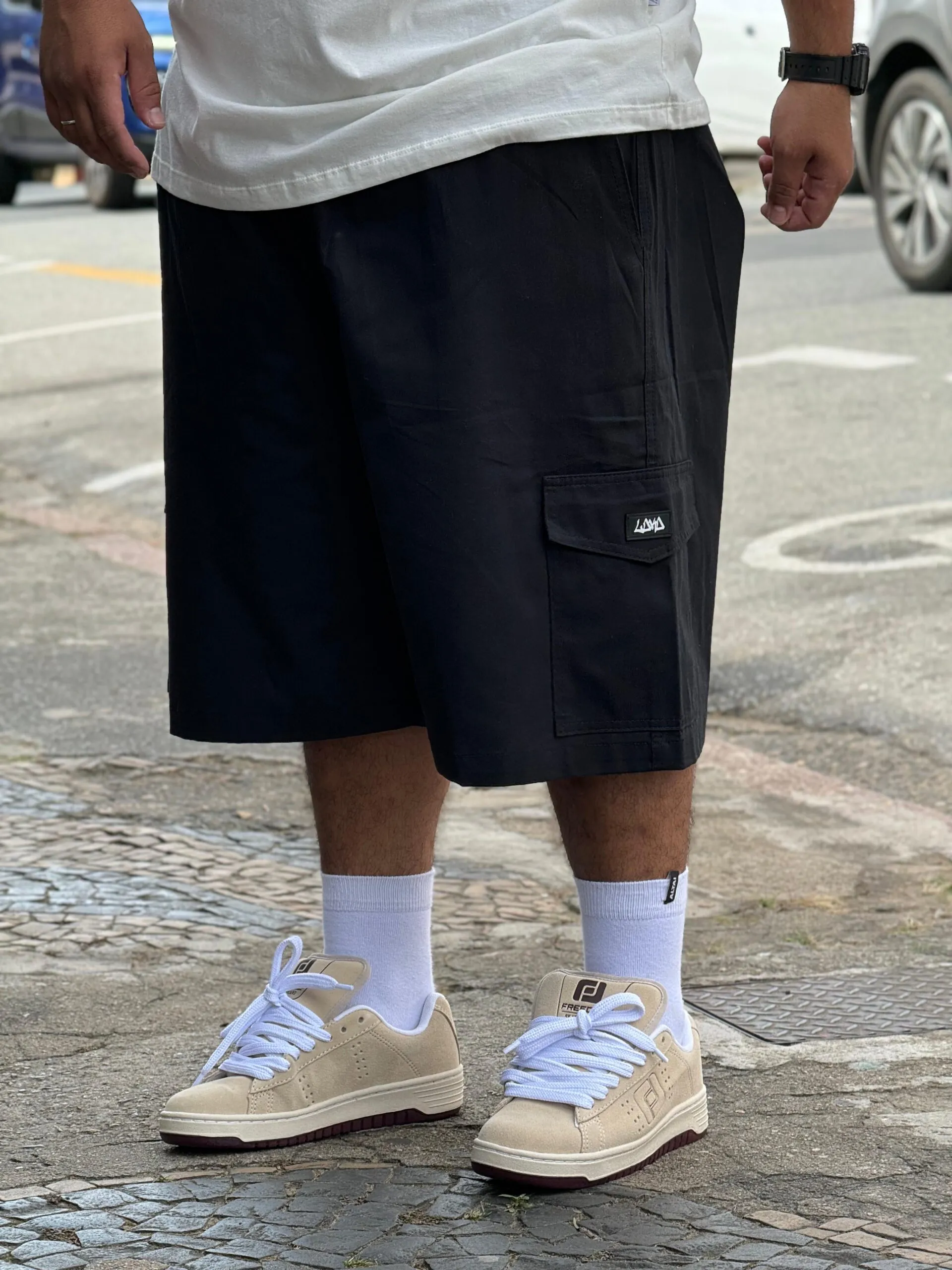 Bermuda Cargo Plus Size Loko Preto - Imagem 5