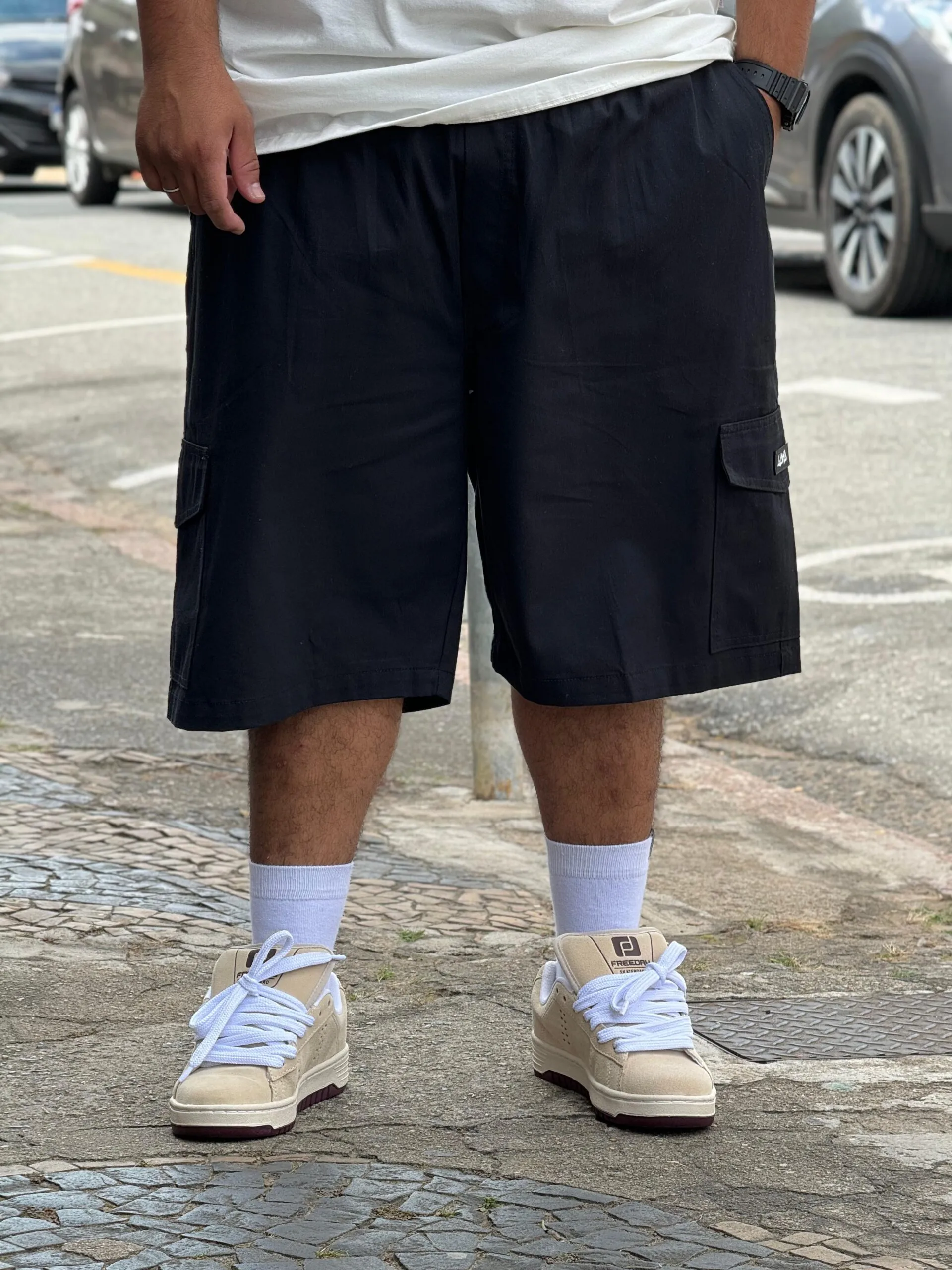 Bermuda Cargo Plus Size Loko Preto - Imagem 3