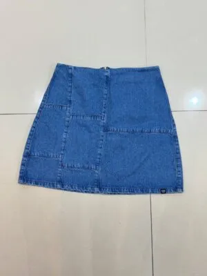 Saia Jeans Hocks Mosaico Azul