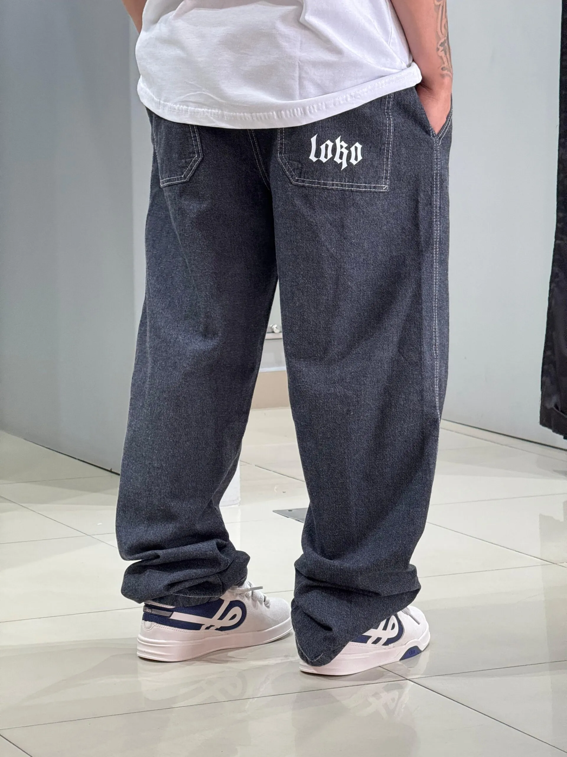 Calça Baggy Loko Jeans Grafite - Imagem 3