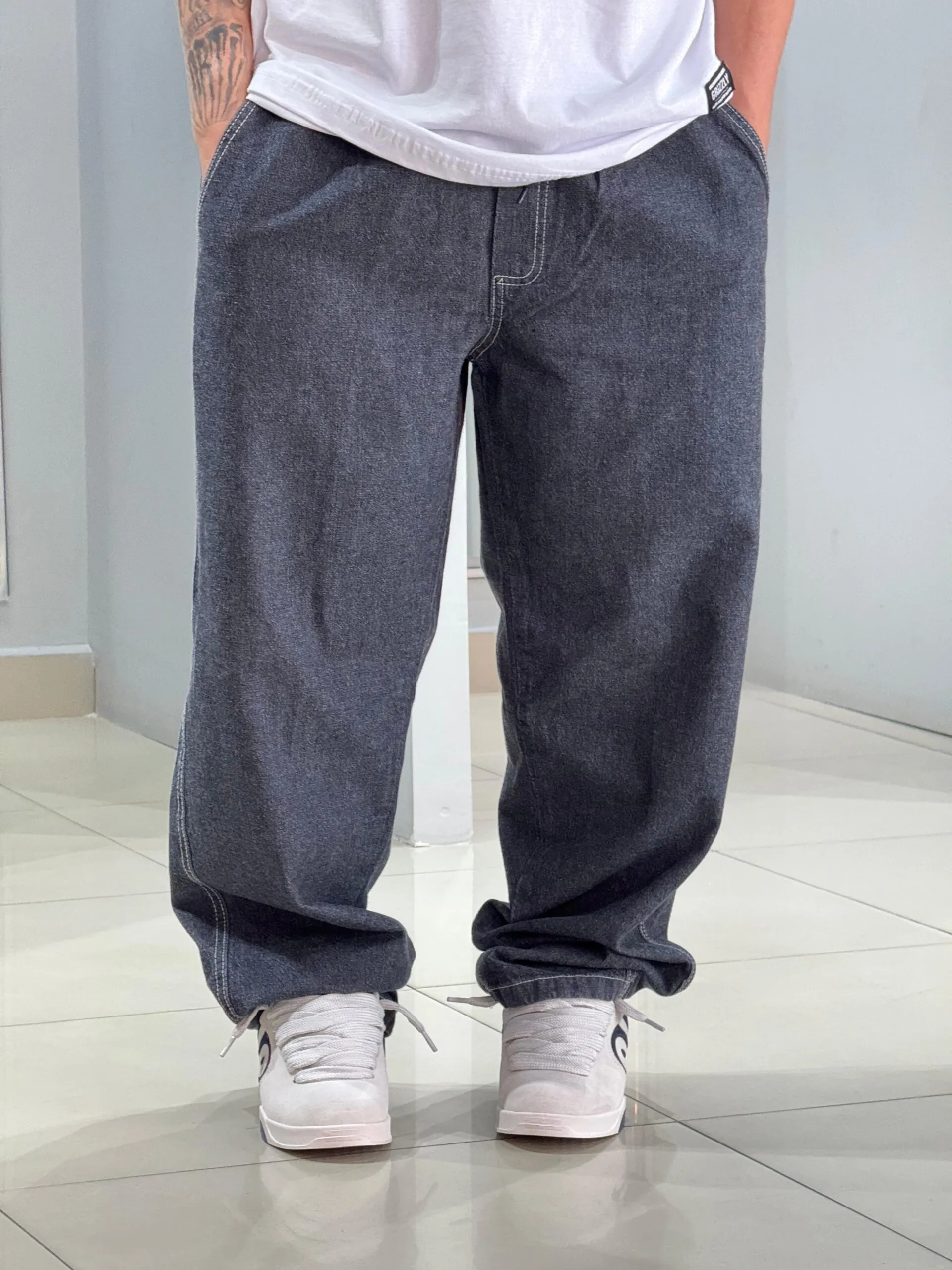 Calça Baggy Loko Jeans Grafite