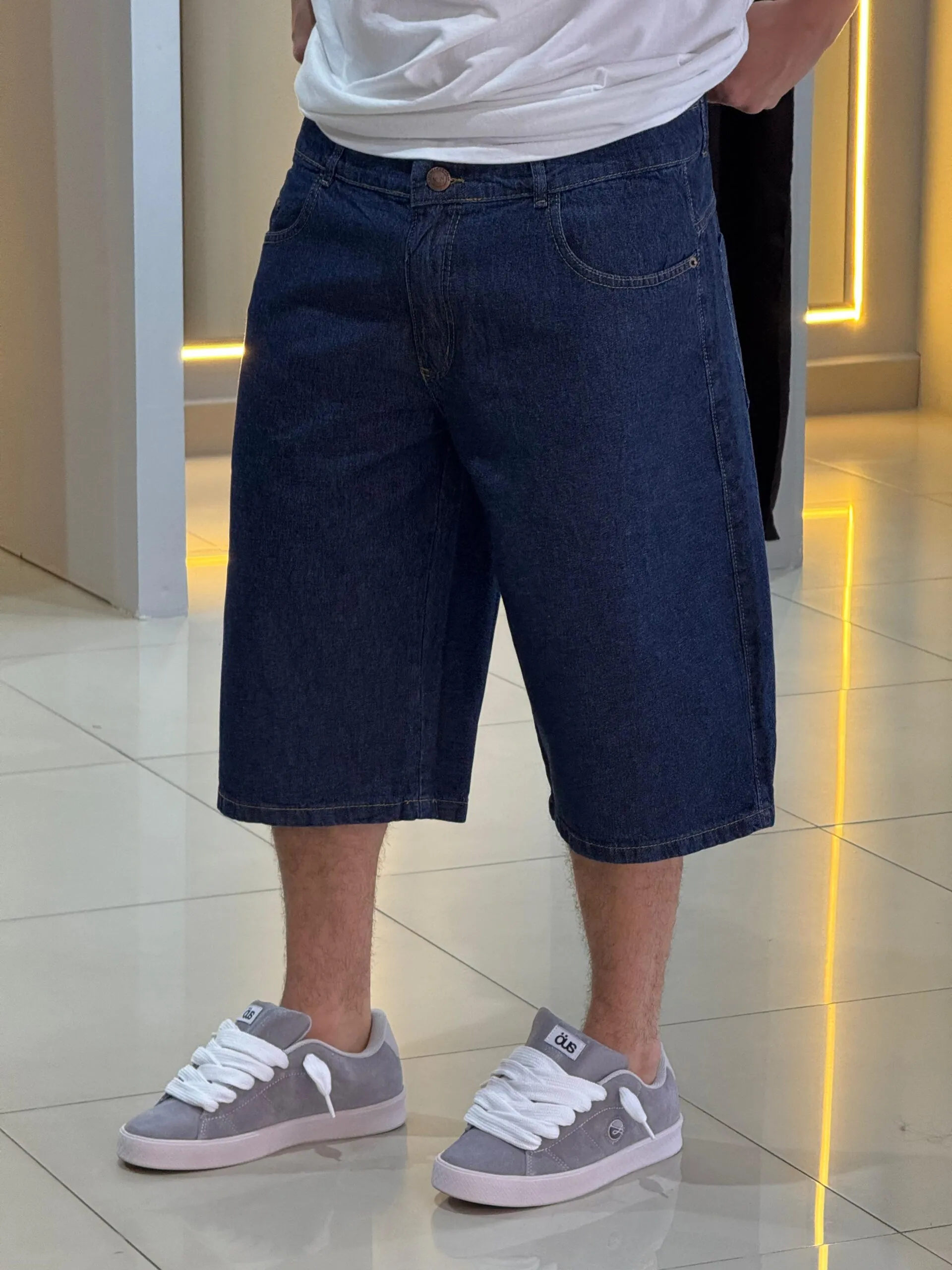 Bermuda "Jorts" Loko Jeans Escuro - Imagem 4