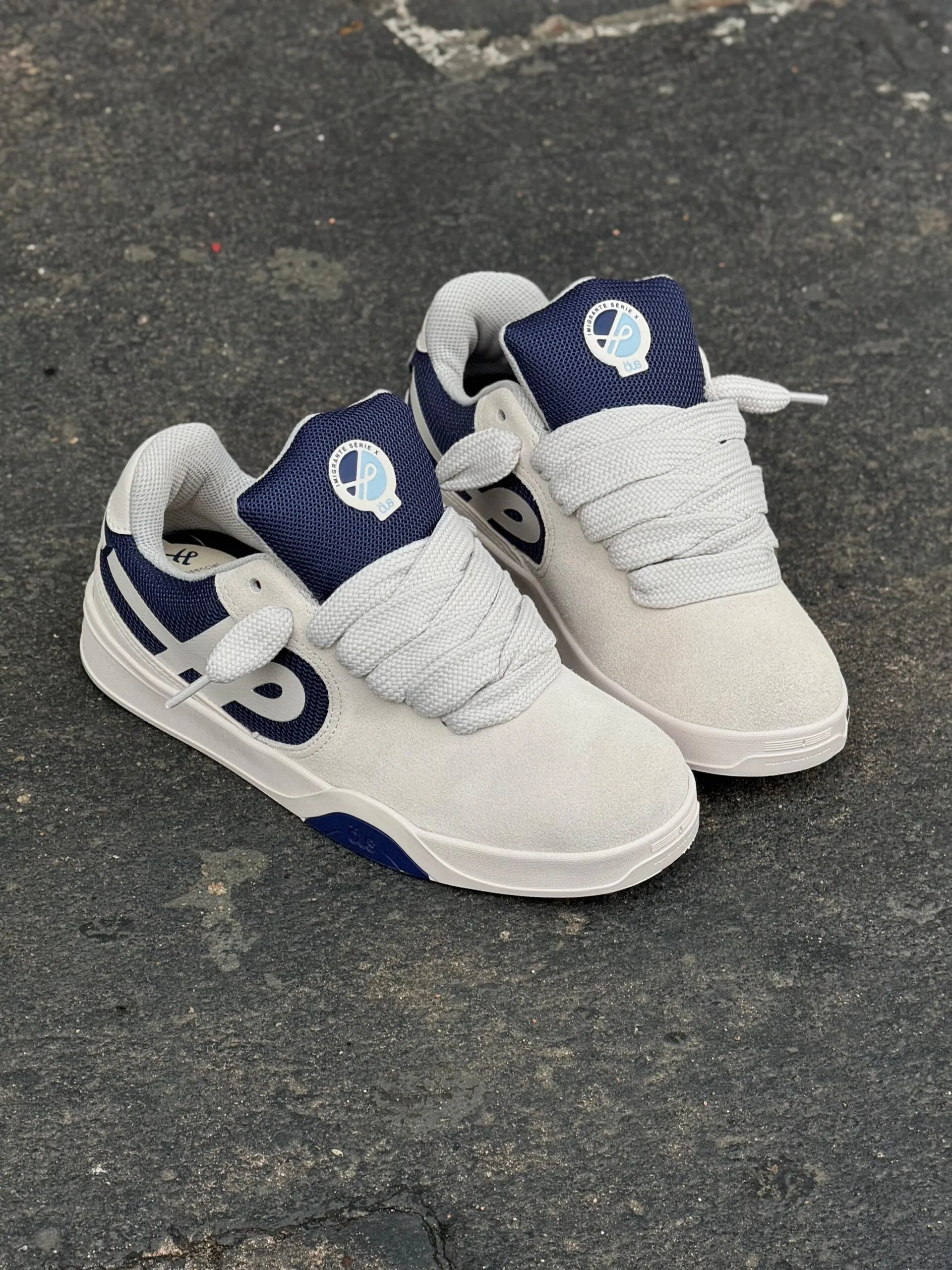 Tênis ÖUS Couro Imigrante Serie X Cinza Safira Essencial - Imagem 10