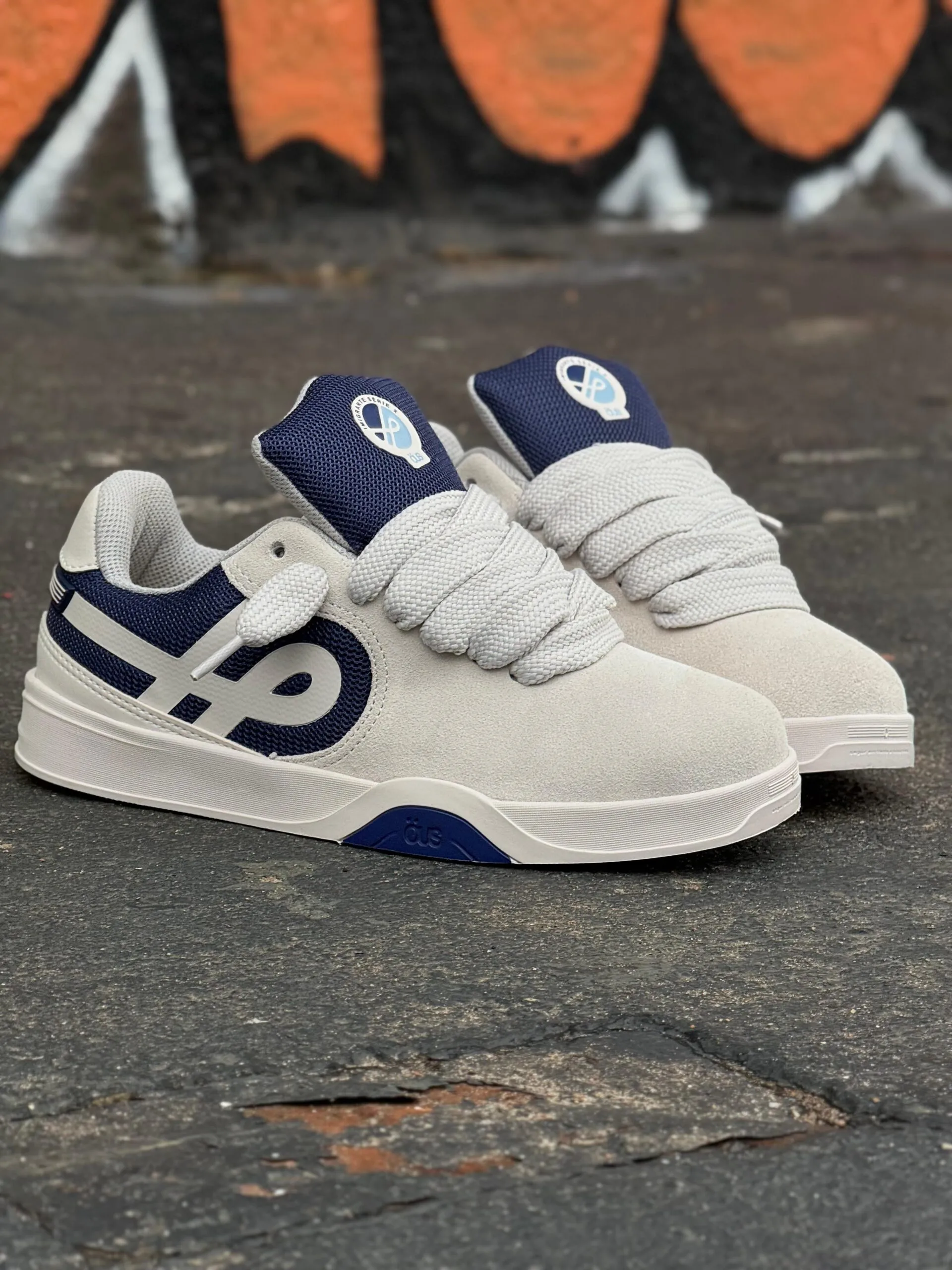 Tênis ÖUS Couro Imigrante Serie X Cinza Safira Essencial - Imagem 6