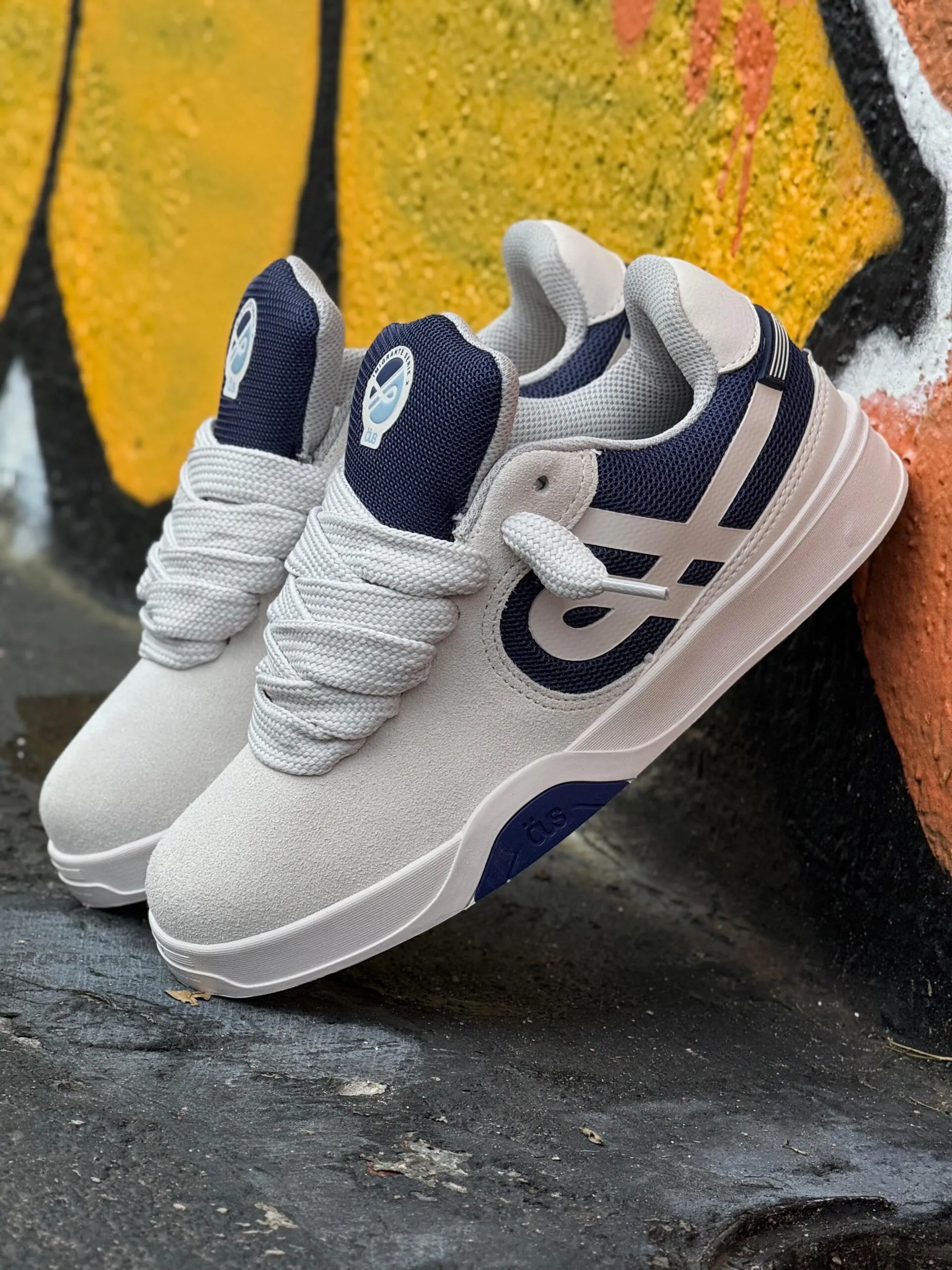 Tênis ÖUS Couro Imigrante Serie X Cinza Safira Essencial - Imagem 5