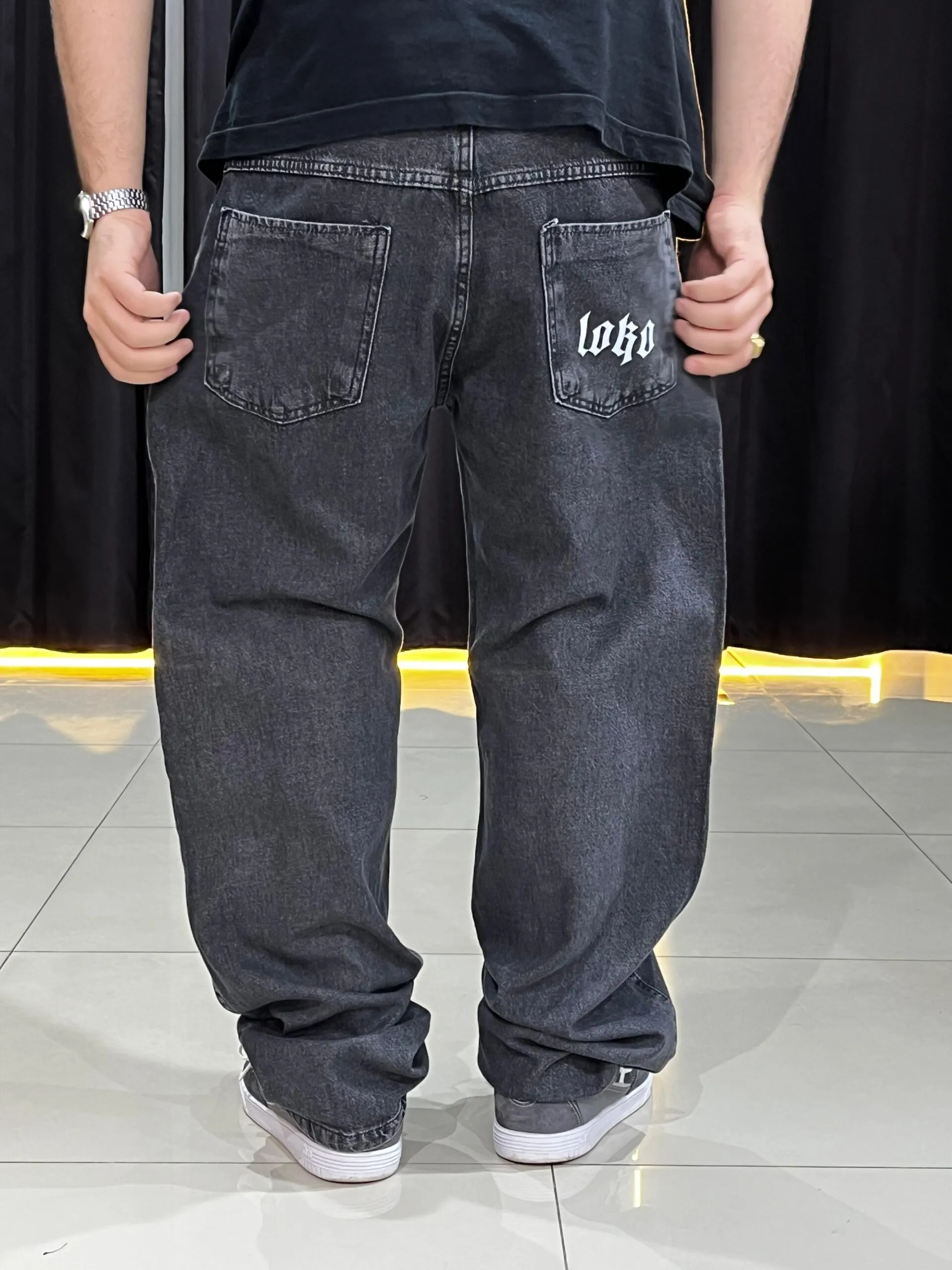 Calça Balão Loko Jeans Estonado - Imagem 4