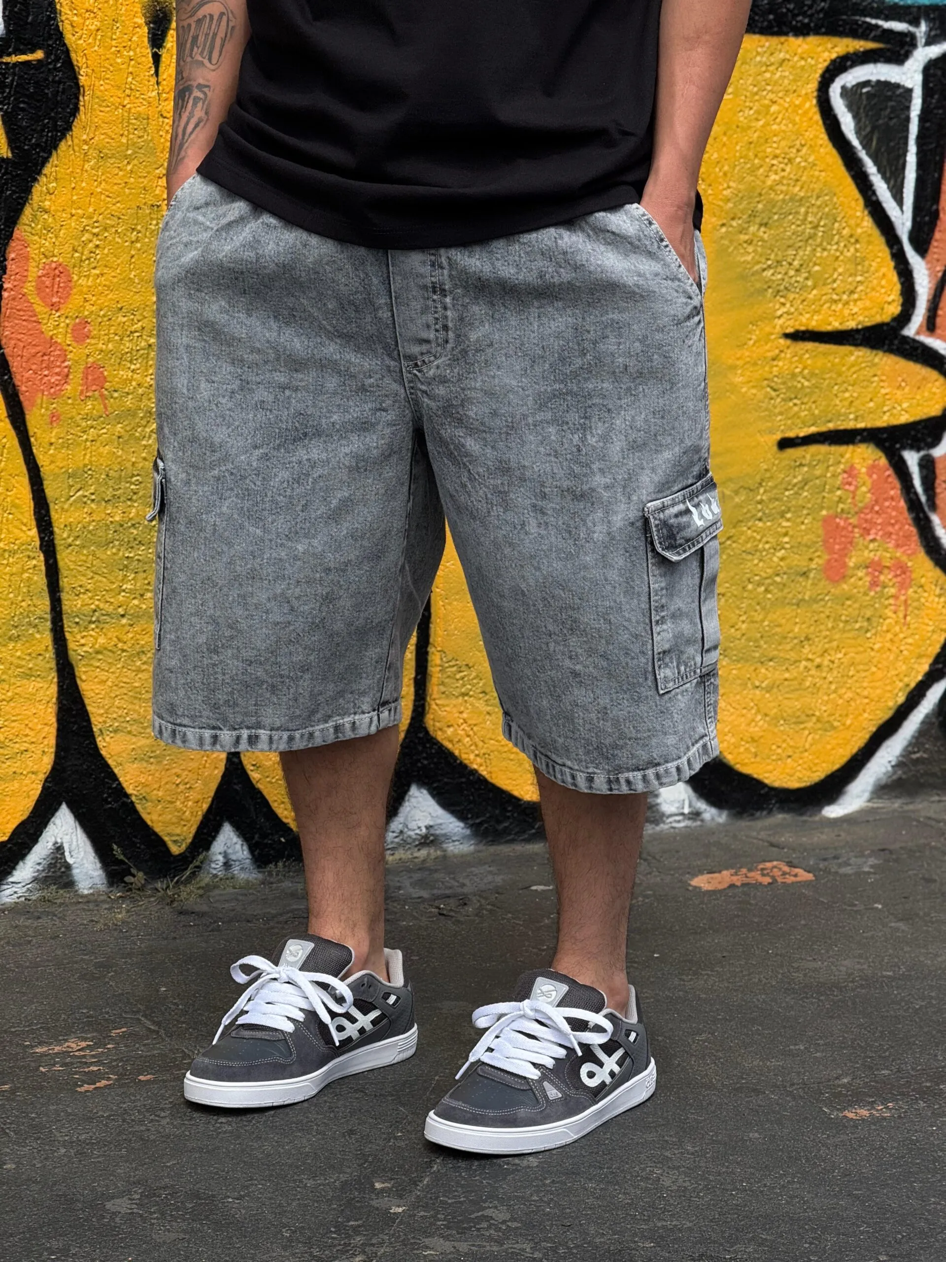 Bermuda Cargo Loko Jeans Estonado - Loja Loko