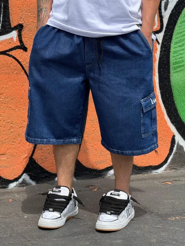 Bermuda Cargo Loko Jeans Escuro - Imagem 2