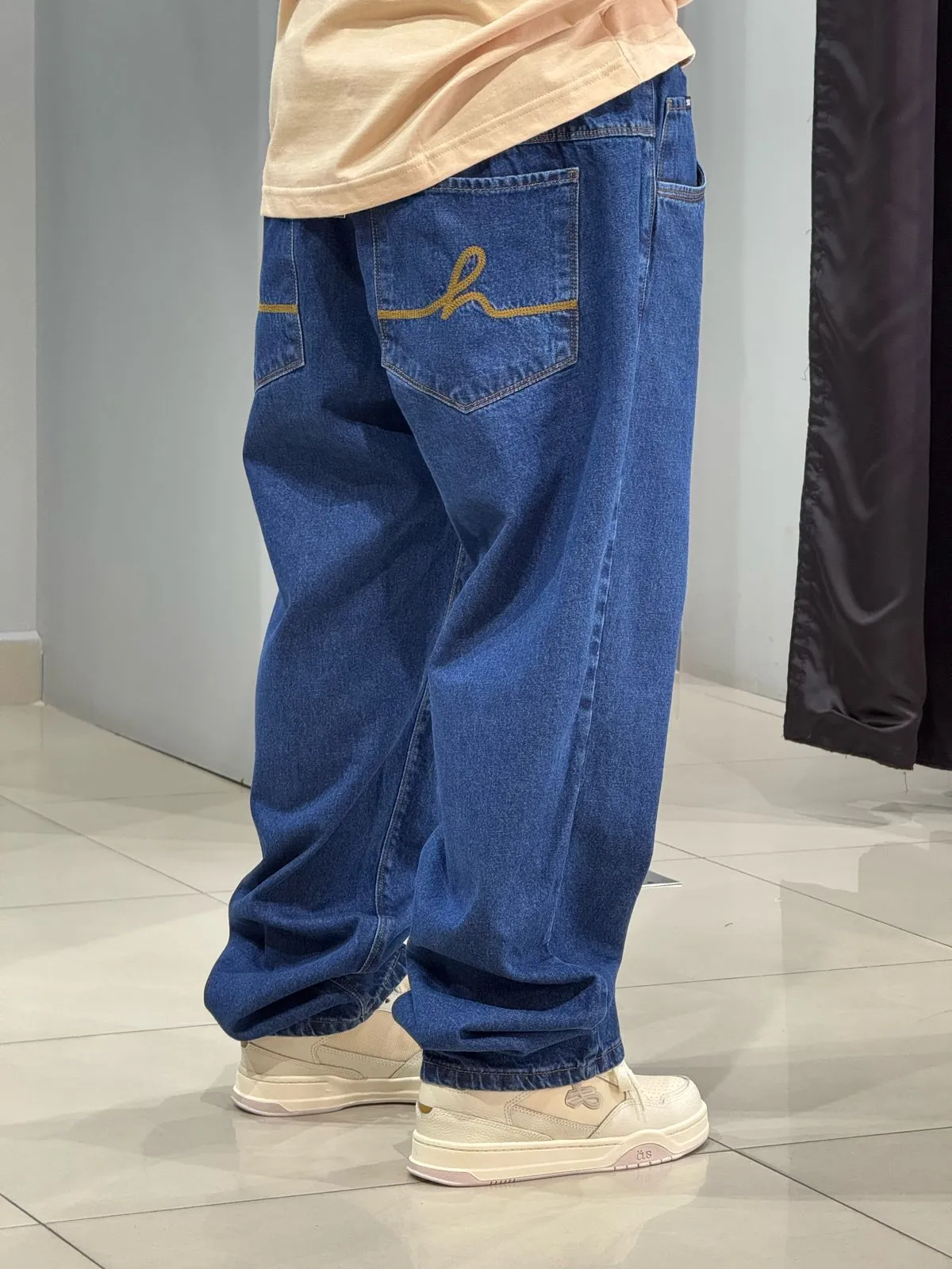 Calça Jeans Escuro Hocks Baggy - Imagem 3