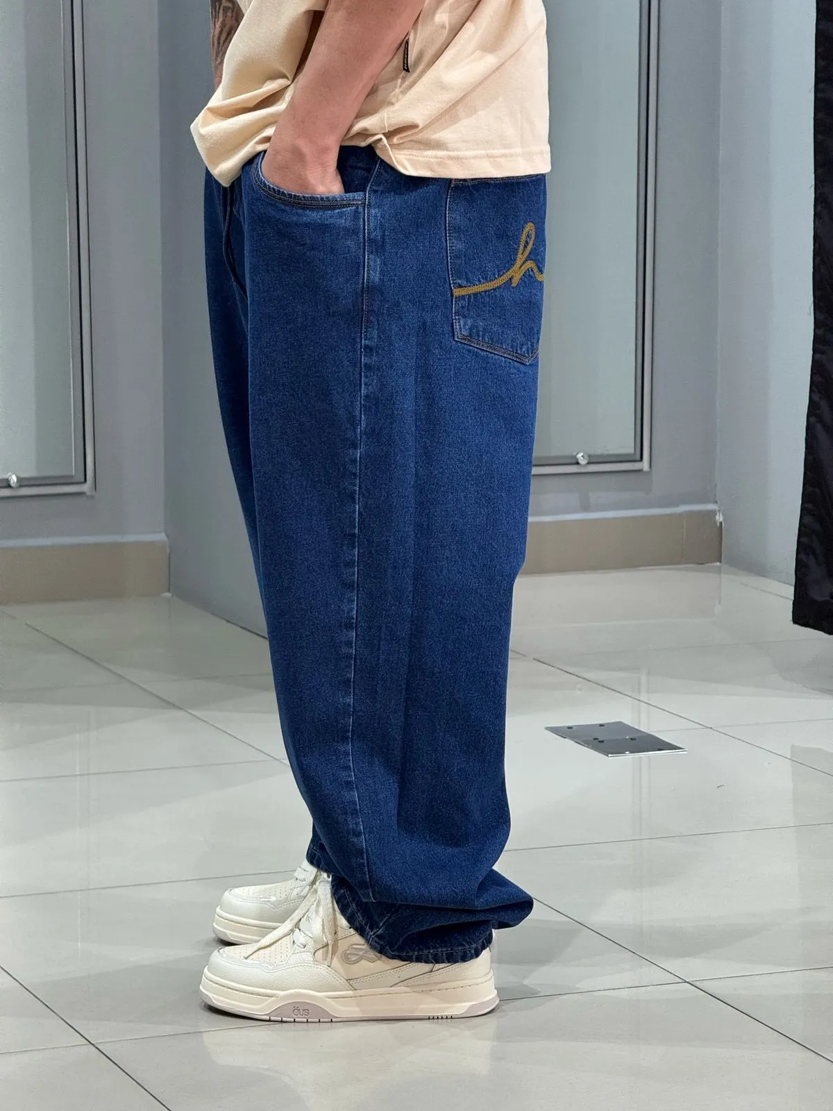Calça Jeans Escuro Hocks Baggy - Imagem 7