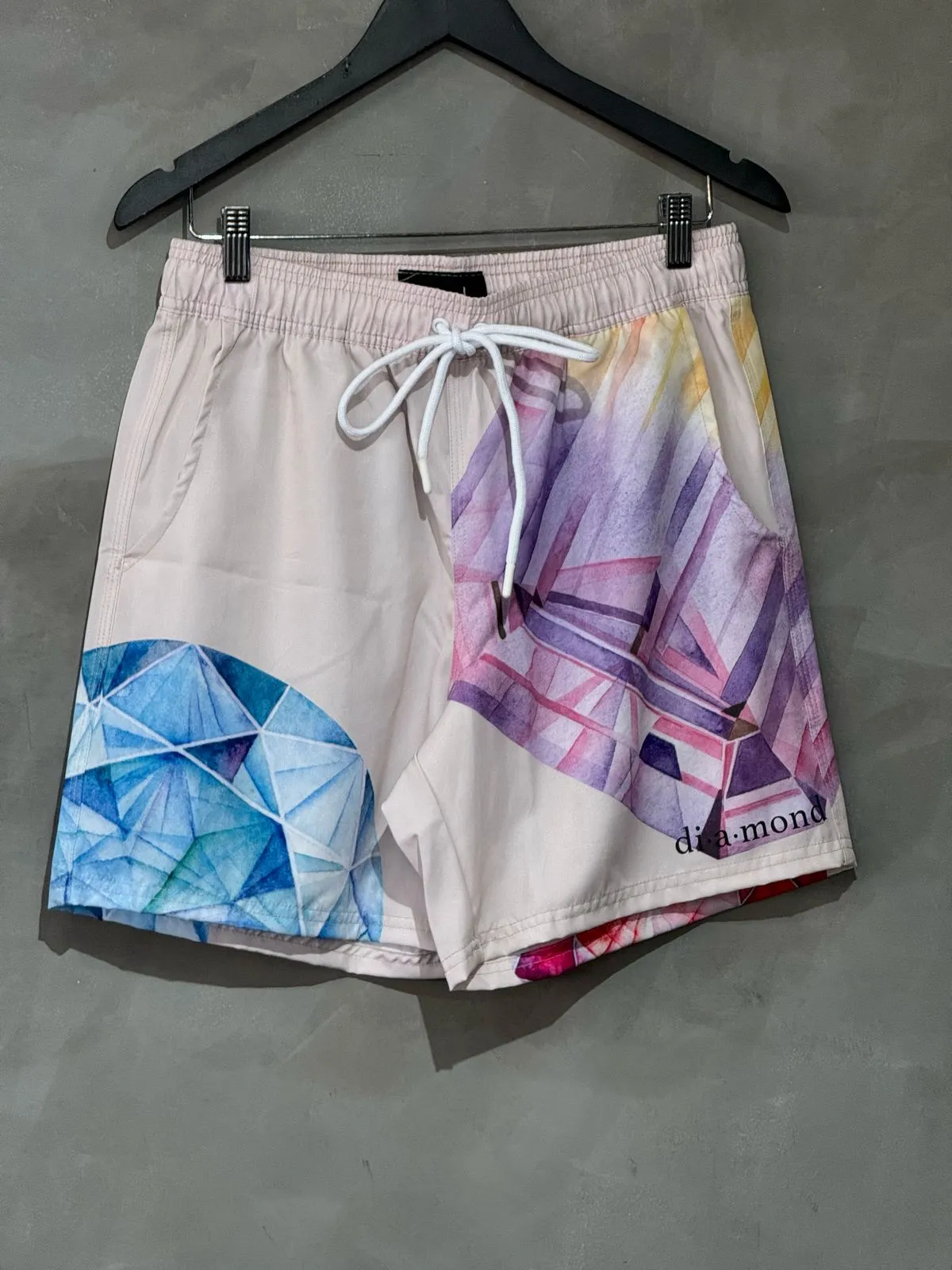 SHORT TACTEL DIAMOND BIG GEMS CREAM