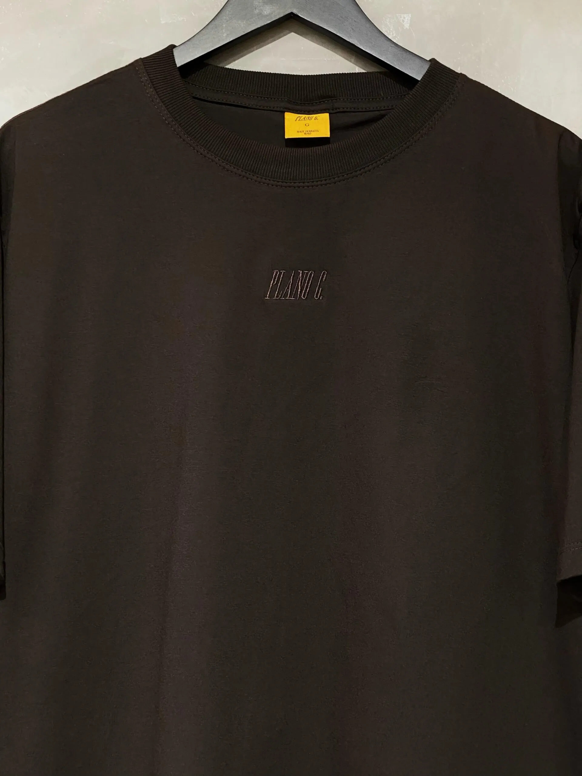 Camiseta Oversized Plano C. Logo Bordado Marrom Expresso - Imagem 2