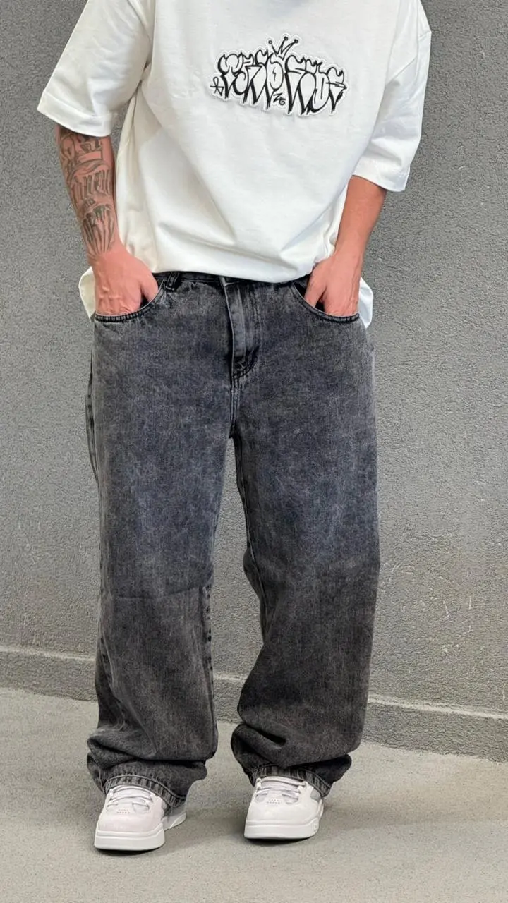 Calça Baggy Jeans Estonado Vintage Loko - Imagem 2