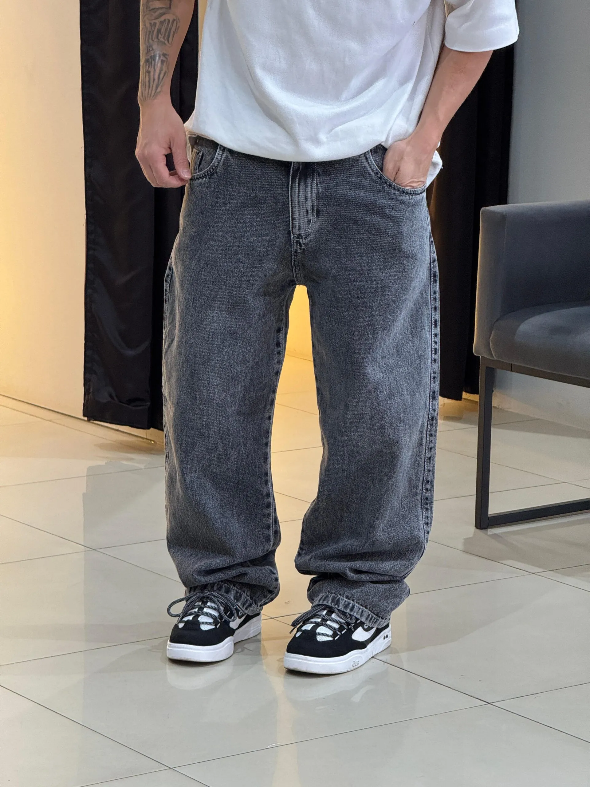 Calça Baggy Jeans Estonado Vintage Loko - Imagem 5