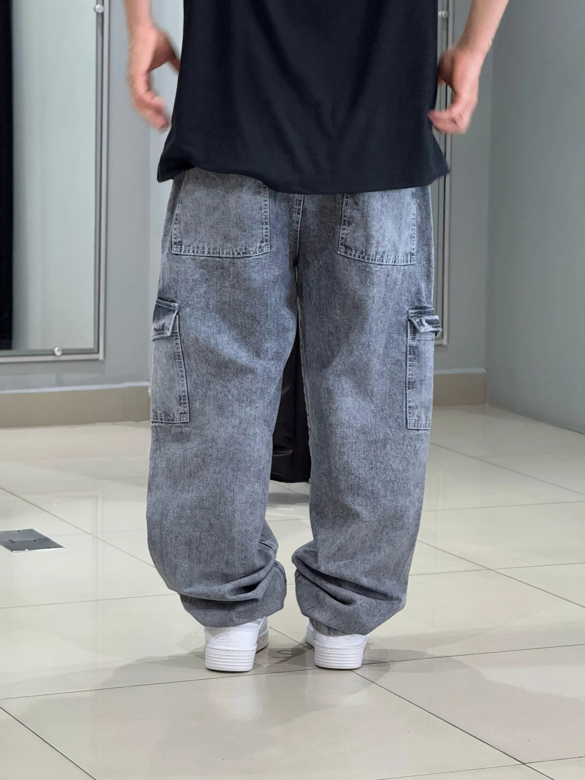 Calça Cargo Loko Jeans Stoned Claro - Imagem 2