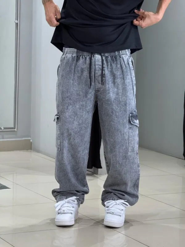 Calça Cargo Loko Jeans Stoned Claro - Imagem 7