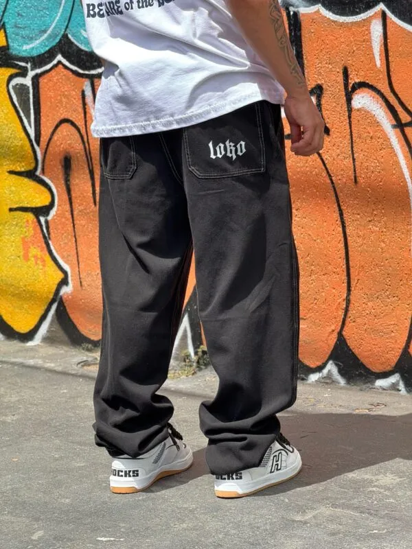 Calça Baggy Loko Pesponto Preto - Imagem 7