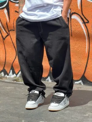 Calça Baggy Loko Pesponto Preto