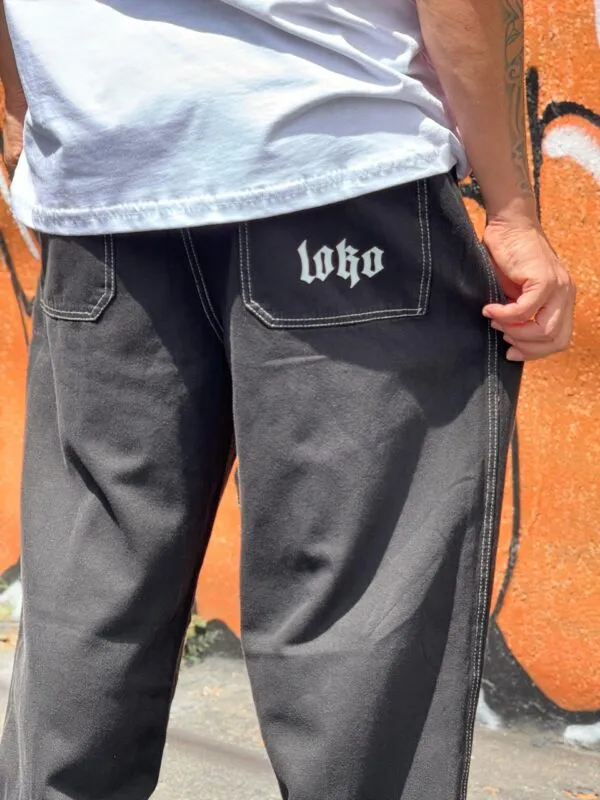 Calça Baggy Loko Pesponto Preto - Imagem 2