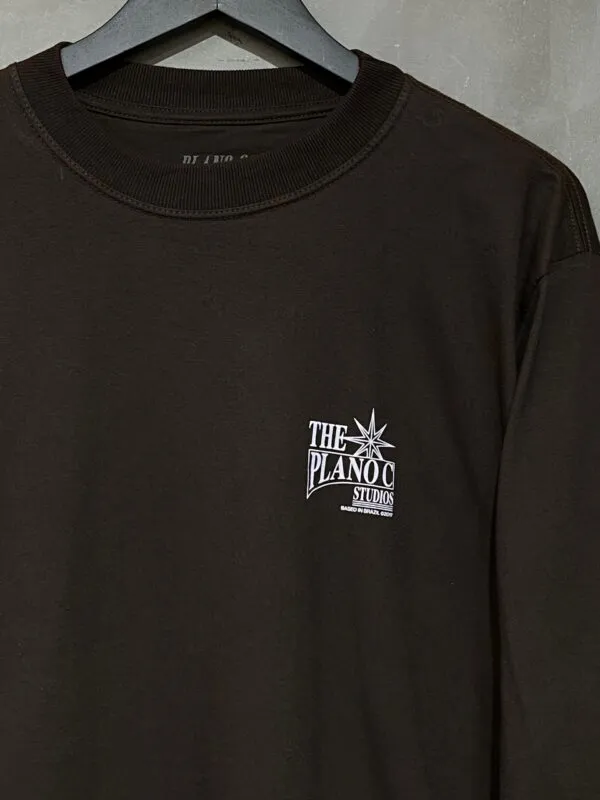 Camiseta Manga Longa Plano C. Sleeve Marrom - Imagem 5