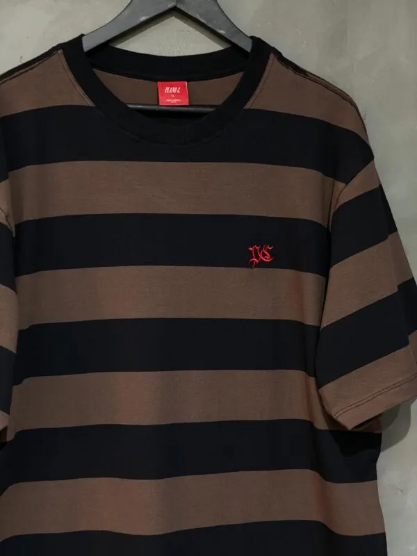 Camiseta Plano C. Listrada Preto Marrom - Image 2