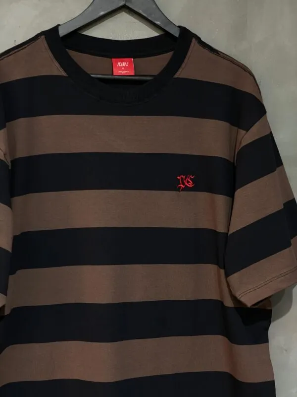 Camiseta Plano C. Listrada Preto Marrom - Imagem 2