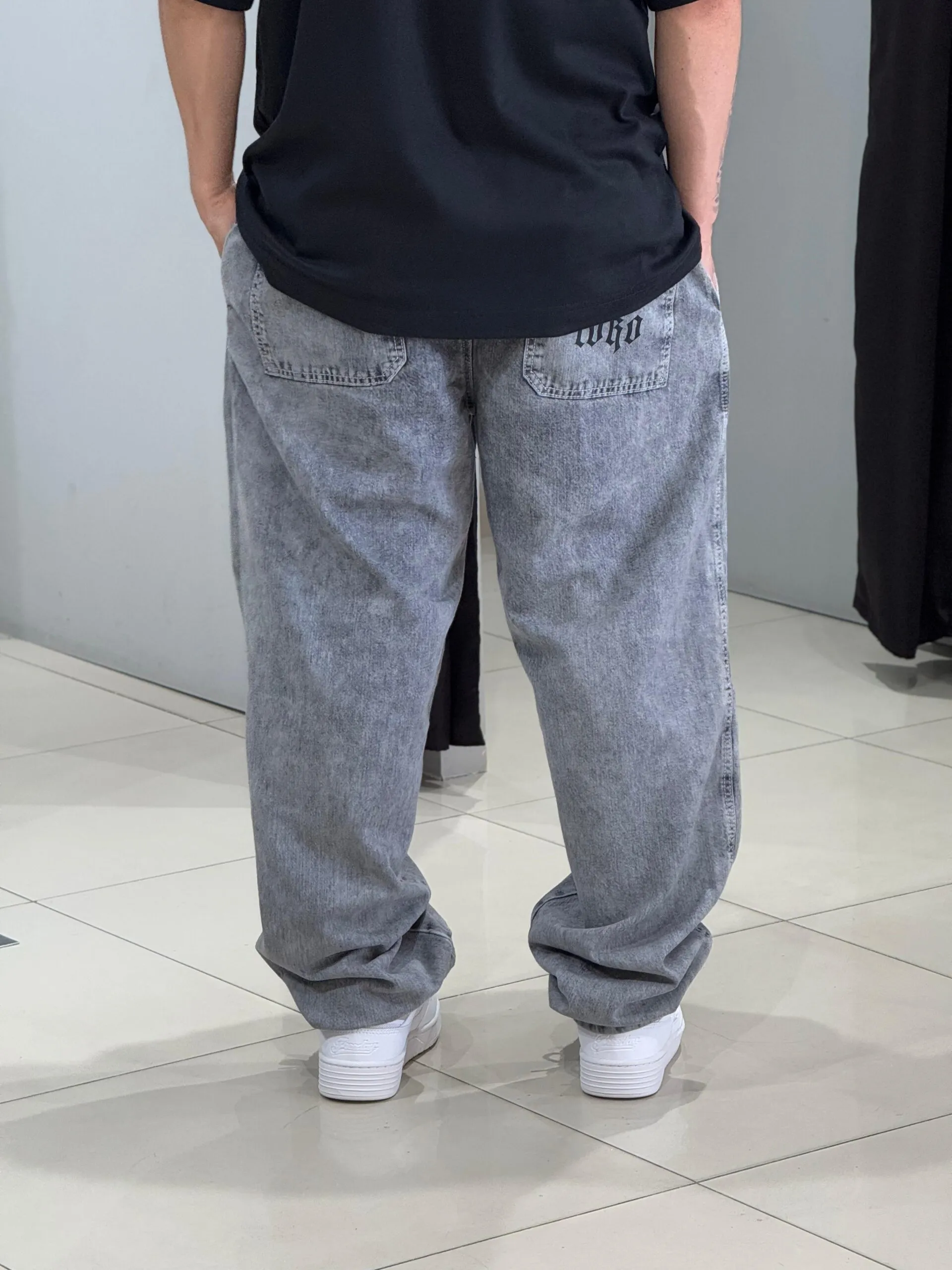 Calça Baggy Loko Jeans Estonado Claro - Imagem 4